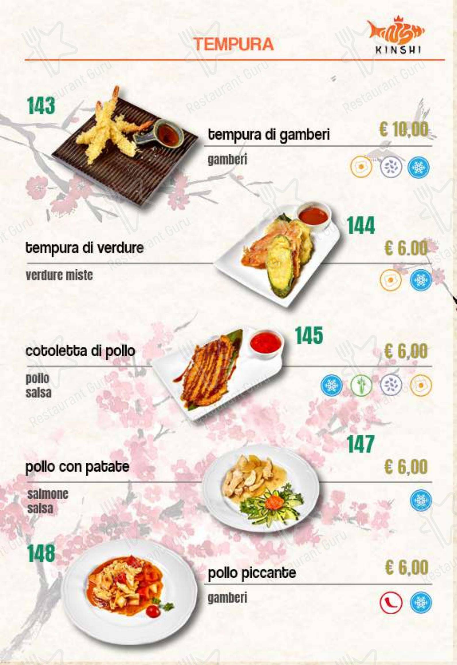 Menu di Ristorante Giapponese Kinshi - Menu