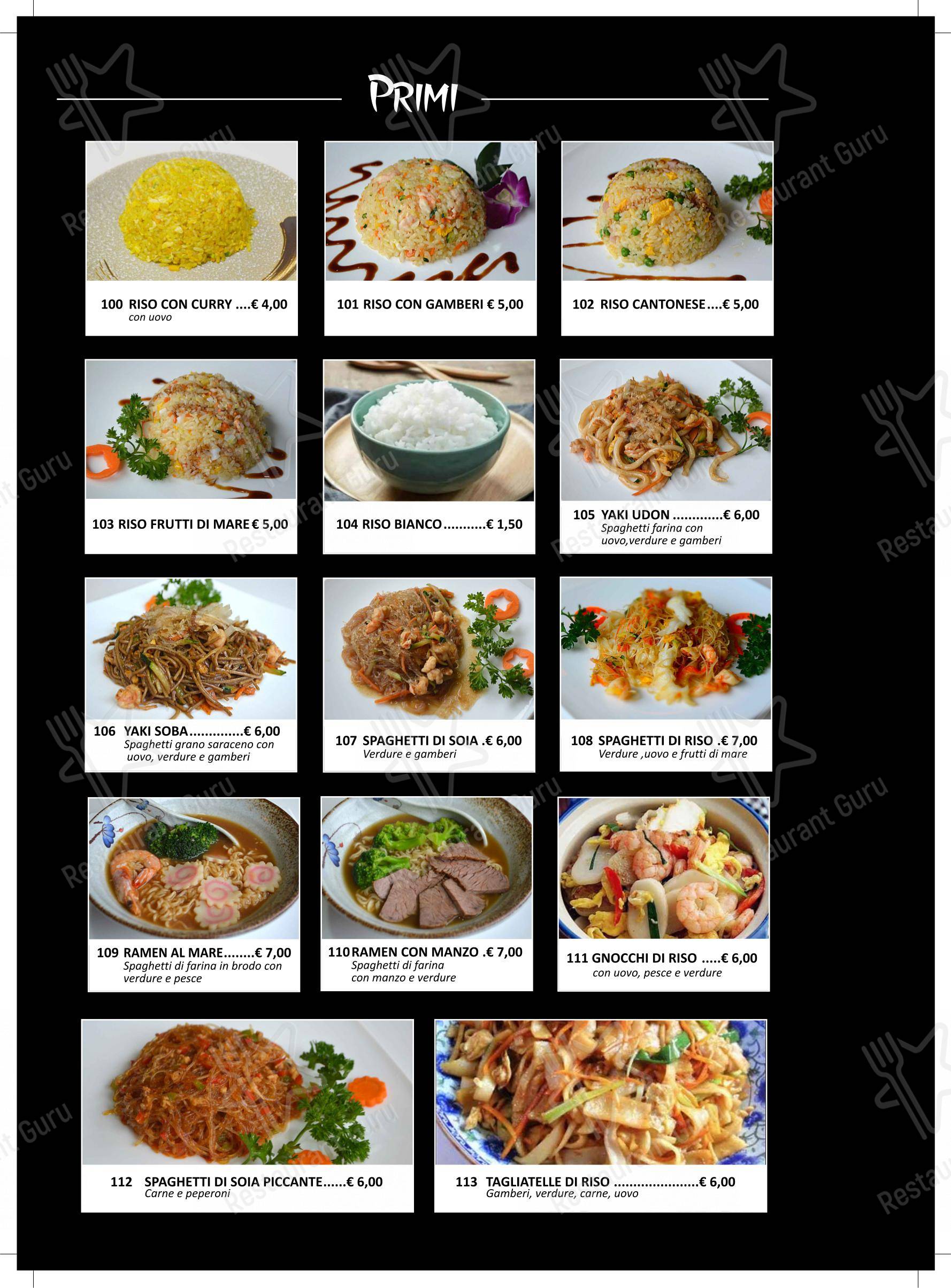 Menu per Ristorante Giapponese Sakura in Arezzo
