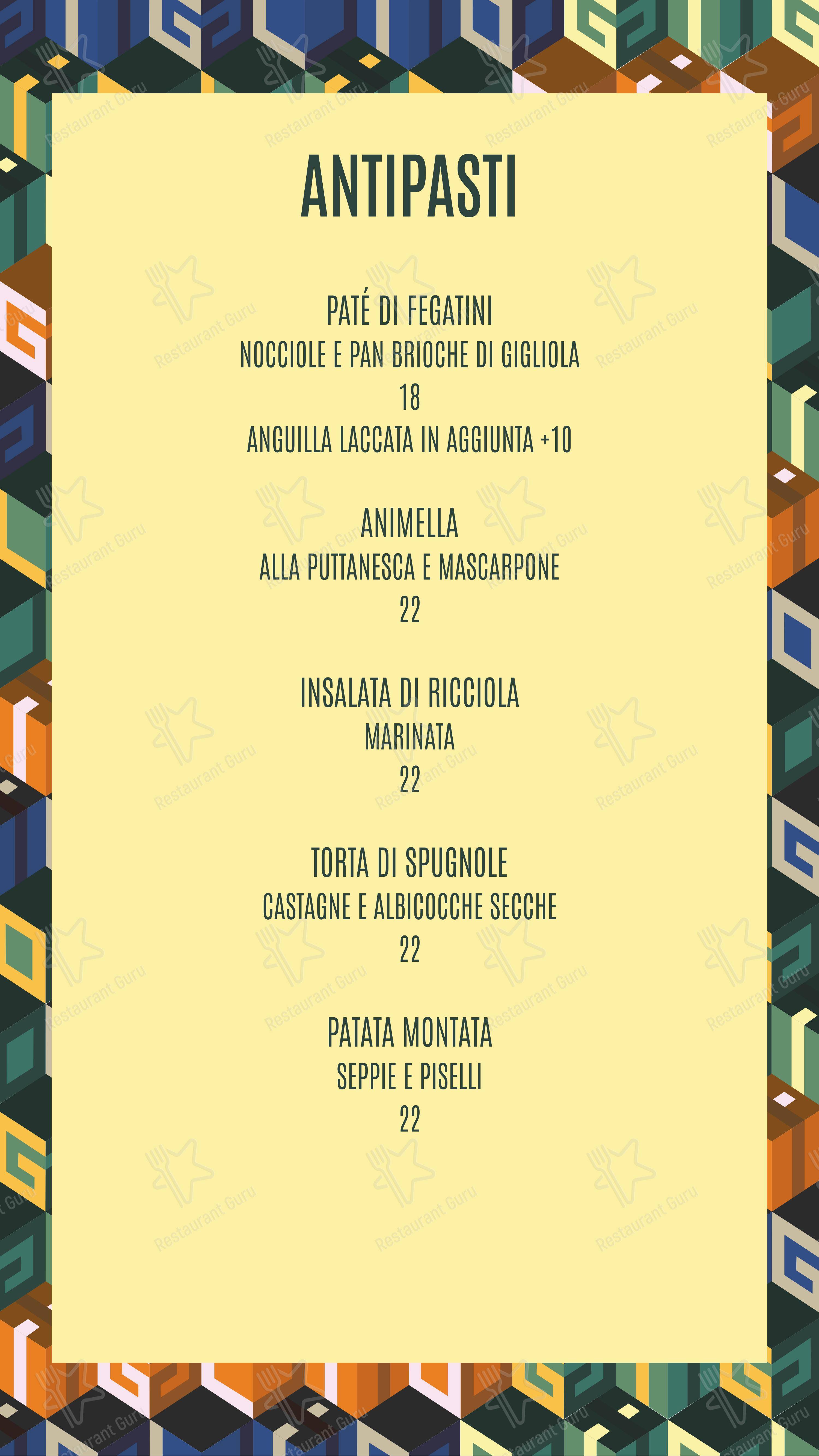 Menu per Ristorante Giglio in Lucca