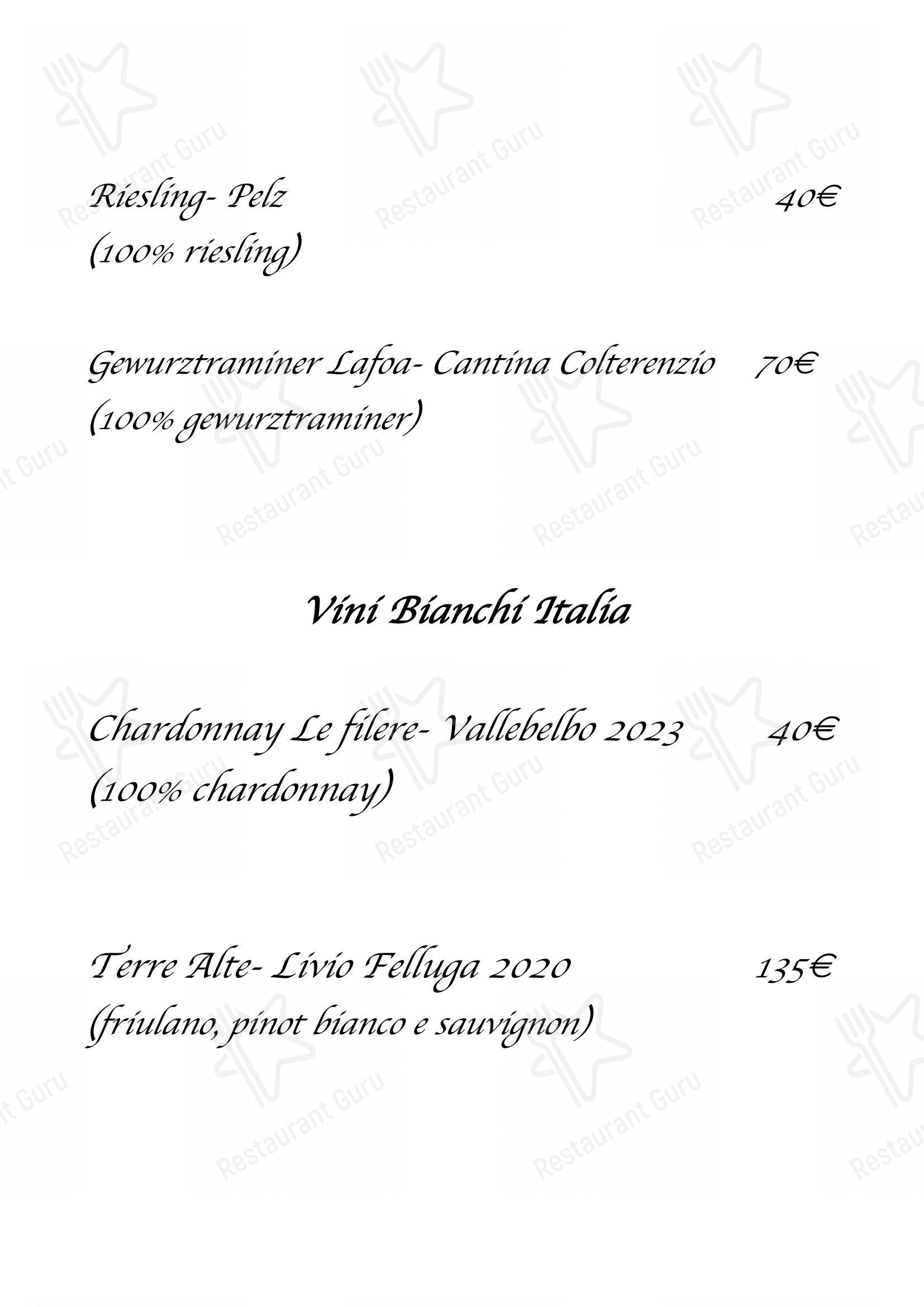 Ristorante Il Sommelier in Trento - Menu