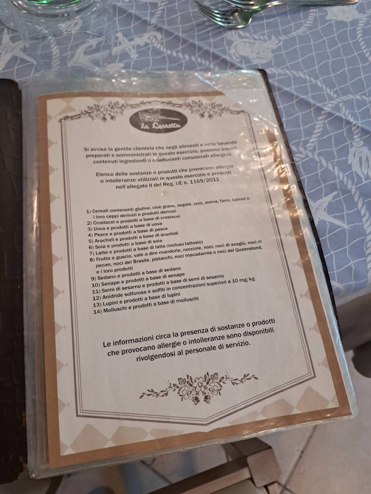 Menu di Ristorante La Carretta 