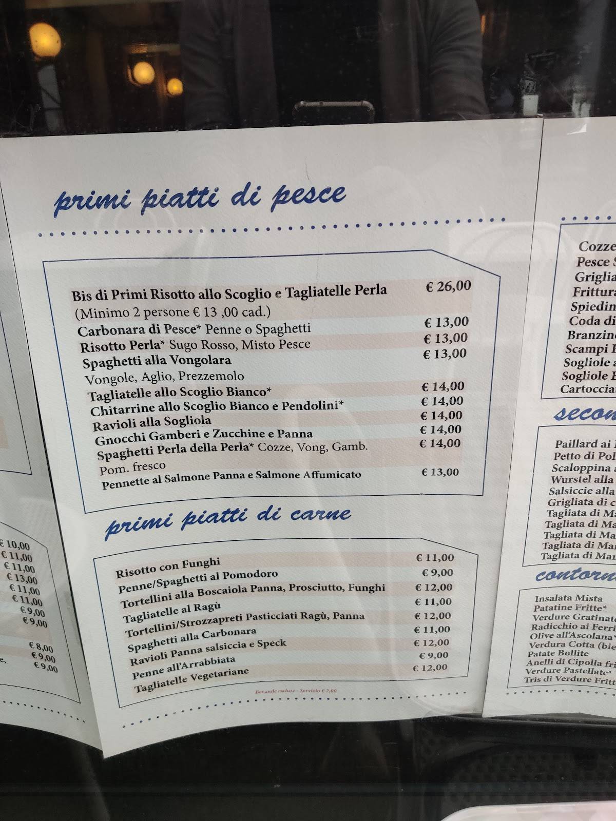 Menu di Ristorante Pizzeria La Perla di Fano 