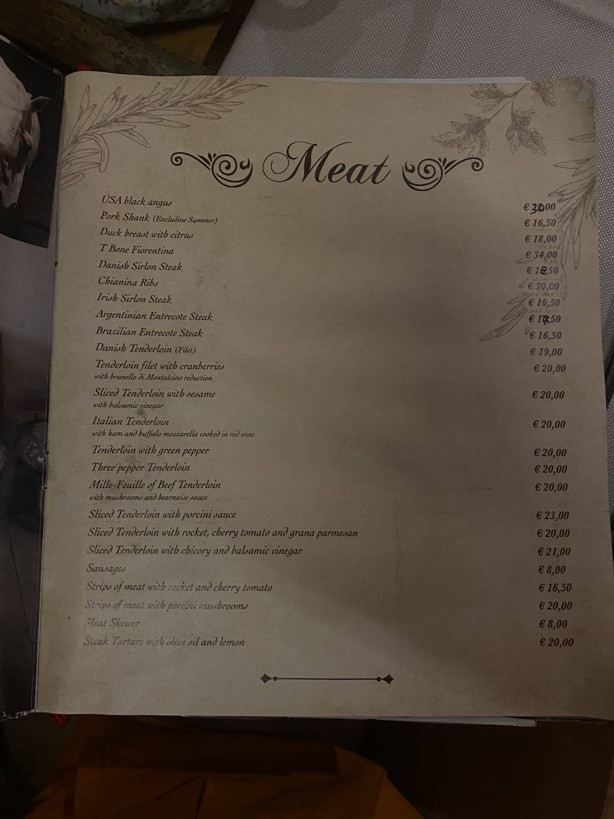 Menu di La Querida 