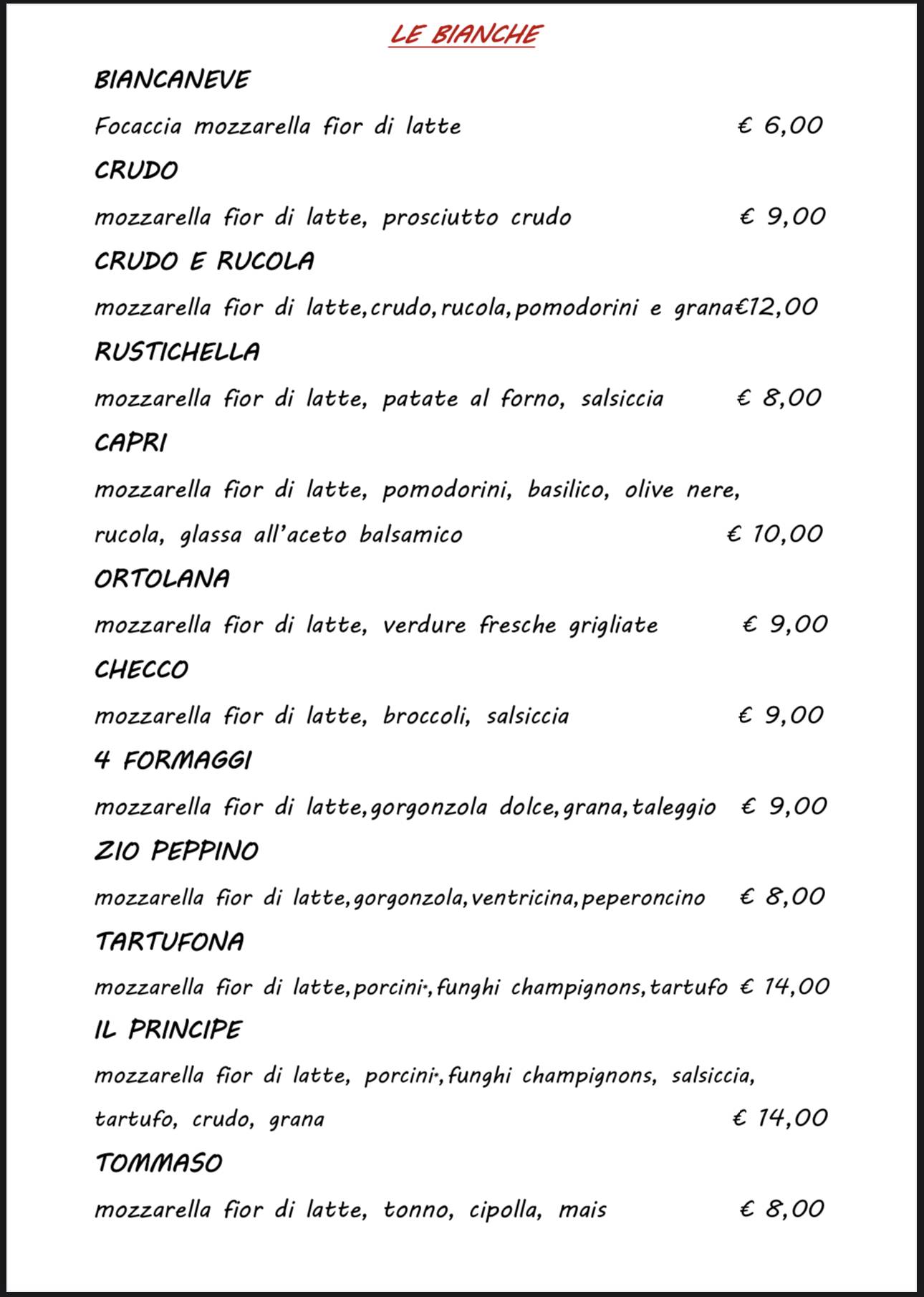 Menu di Ristorante Le Clochard 