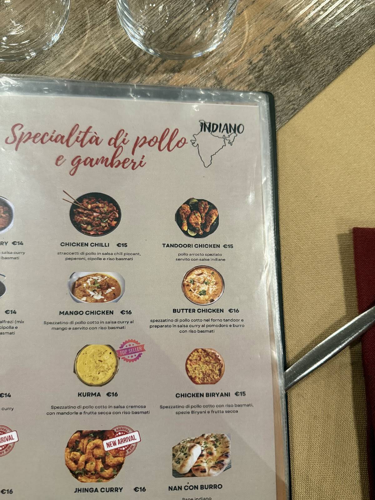 Menu di Ristorante Mex Indo 