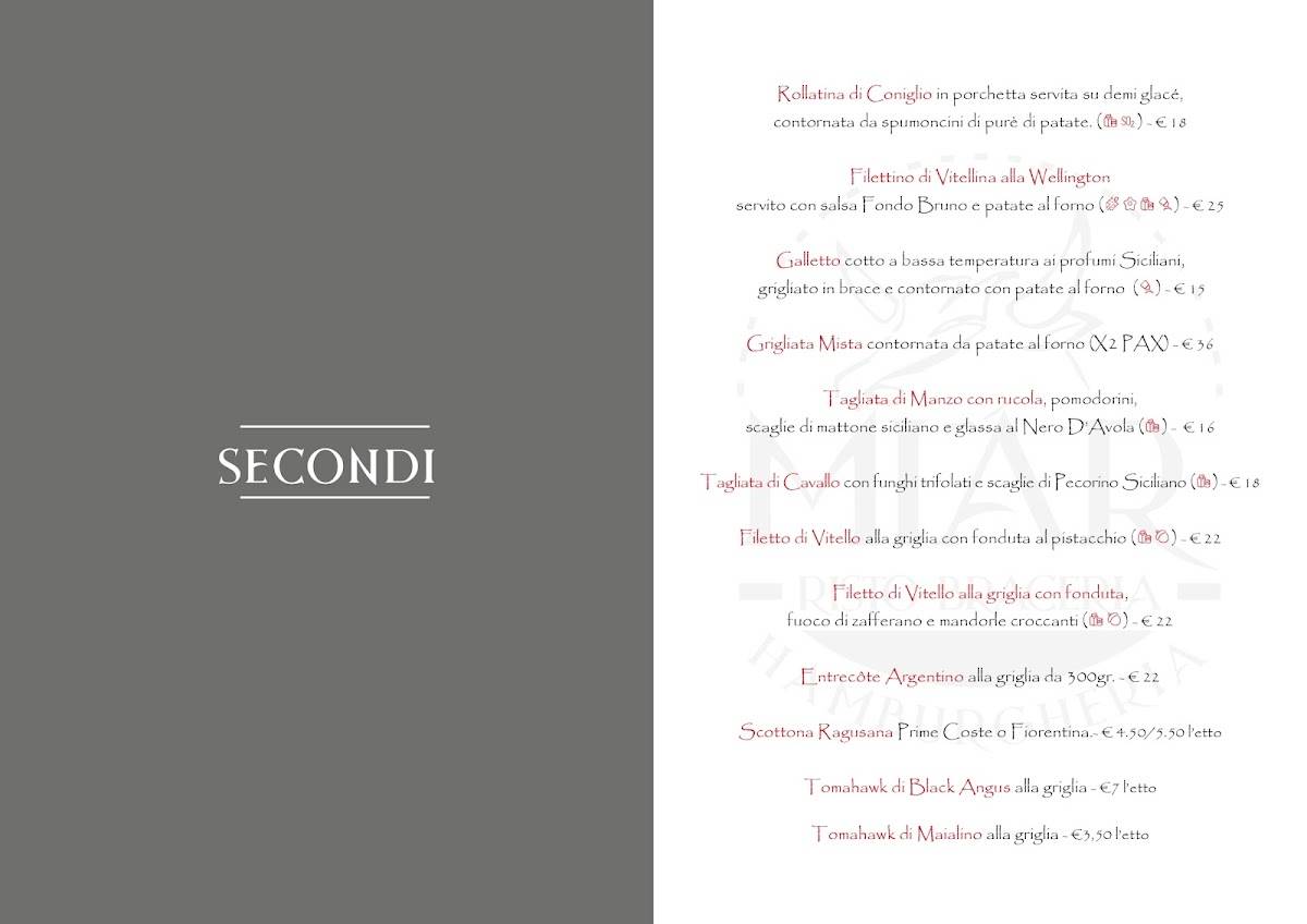 Menu di Ristorante Miar 