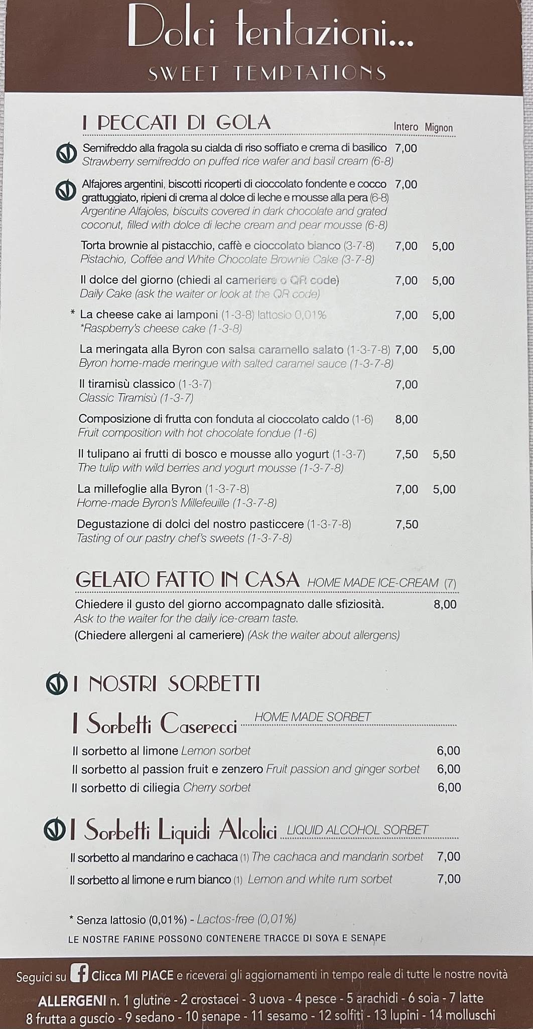 Menu di Byron 