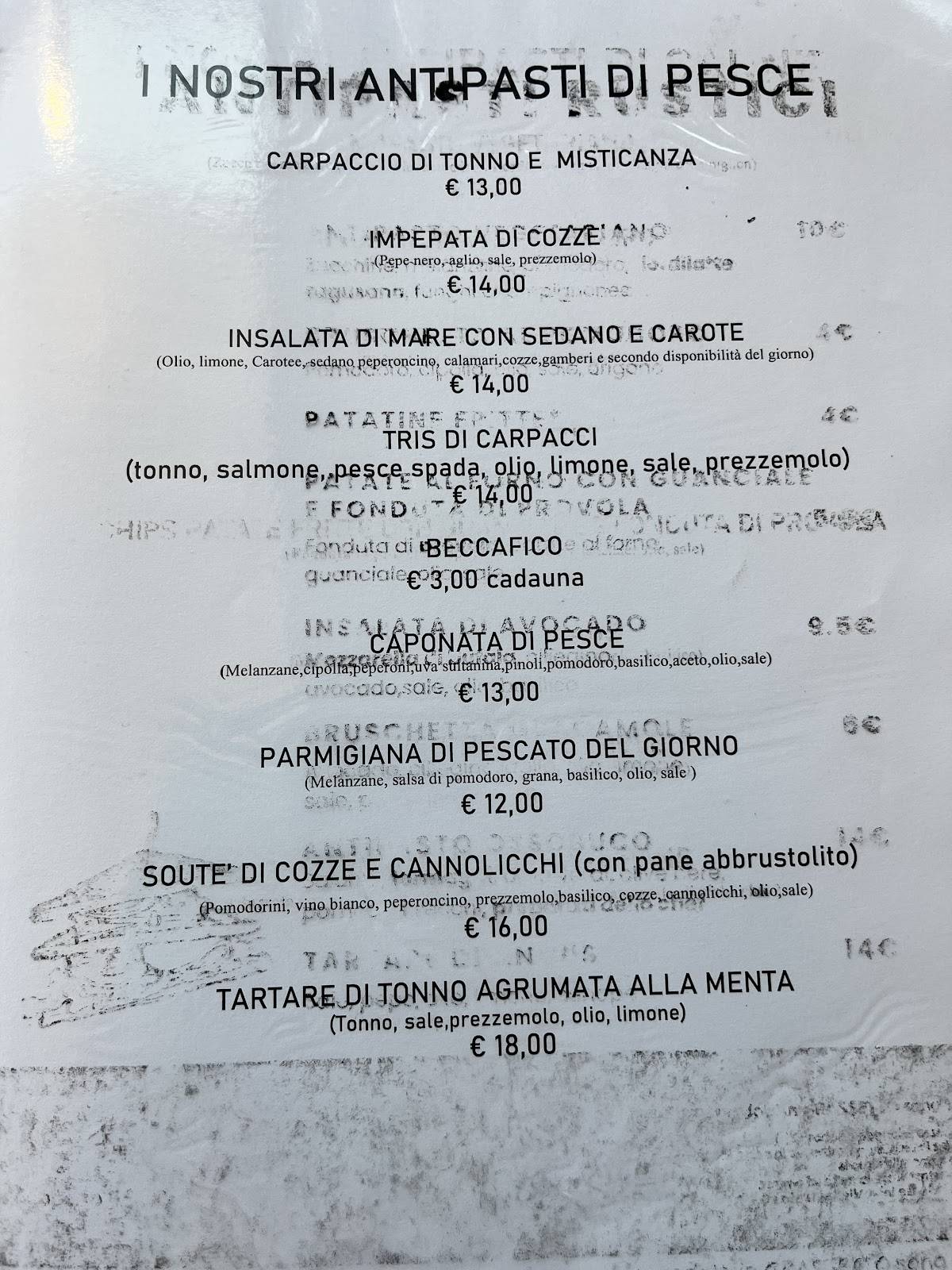 Menu di Ristorante Pizzeria Café Du Port 