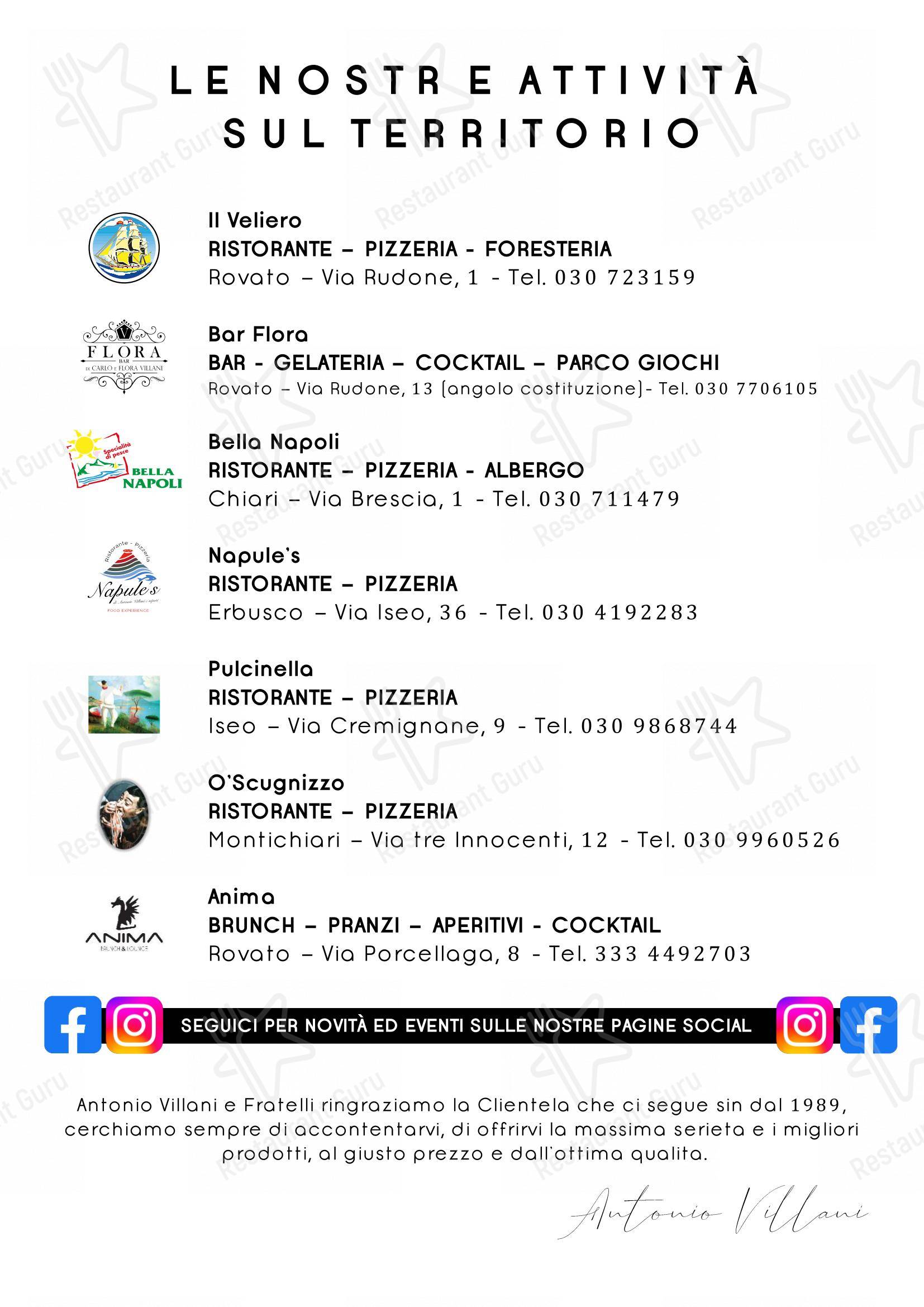 Menu di Ristorante Pizzeria Il Veliero - Menu