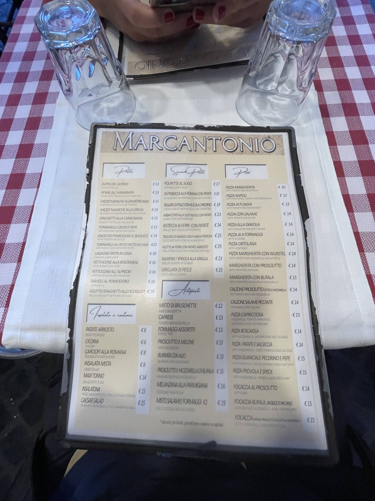 Menu di Ristorante Pizzeria Marcantonio 