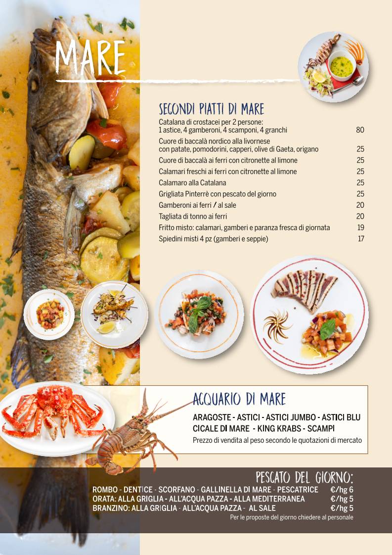 Menu di Pinterrè 