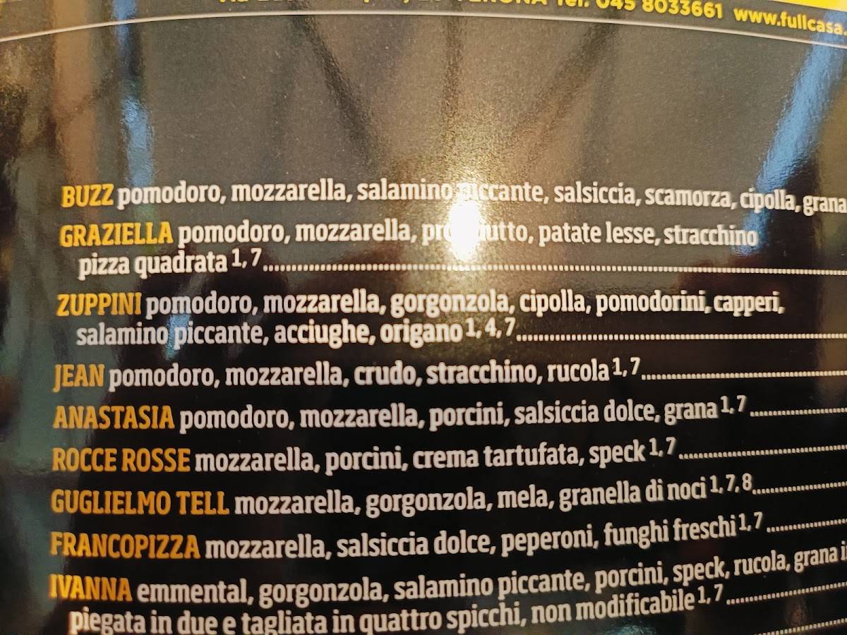 Menu di Ristorante Pizzeria Ranch Rocce Rosse 