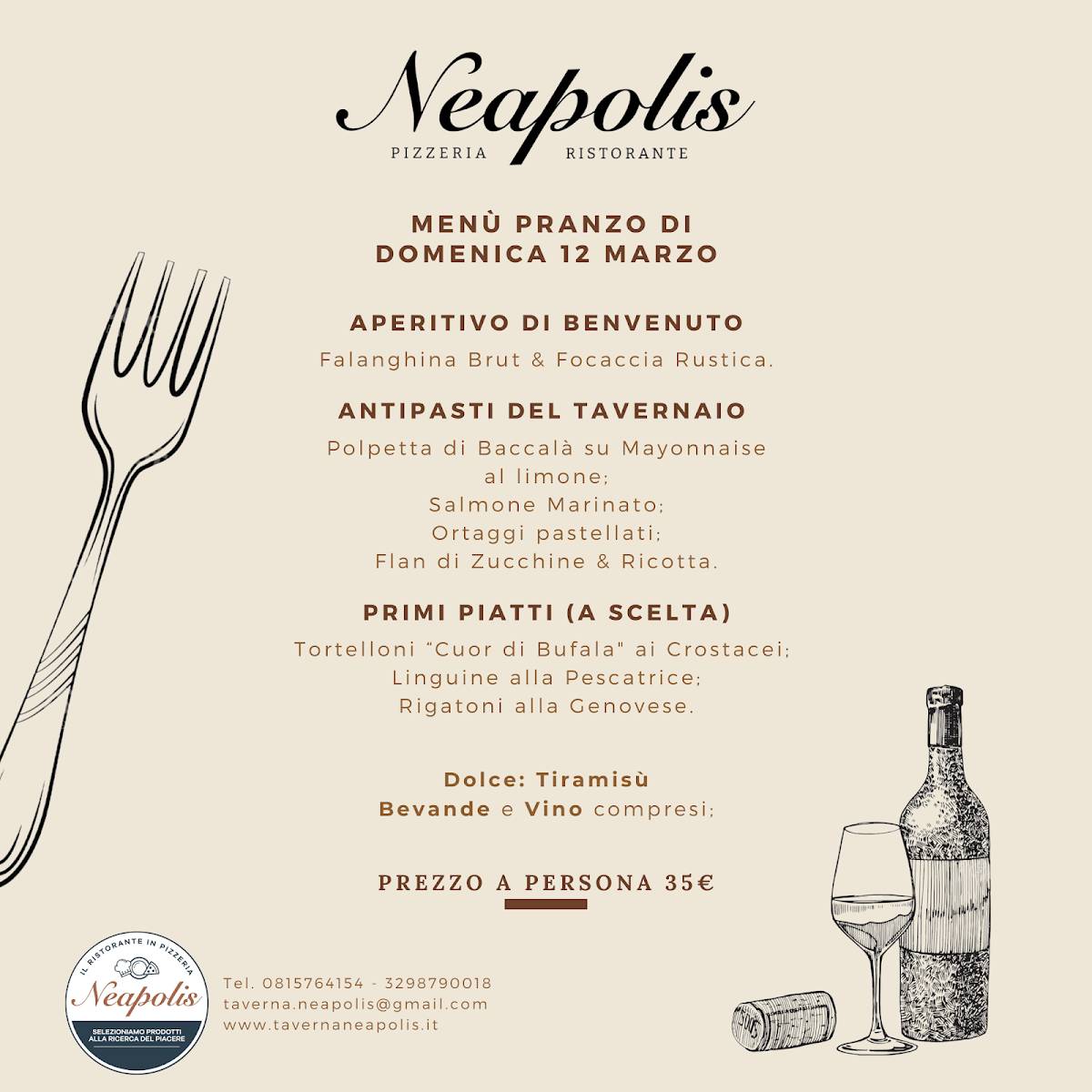 Menu di Ristorante Pizzeria Taverna Neapolis 