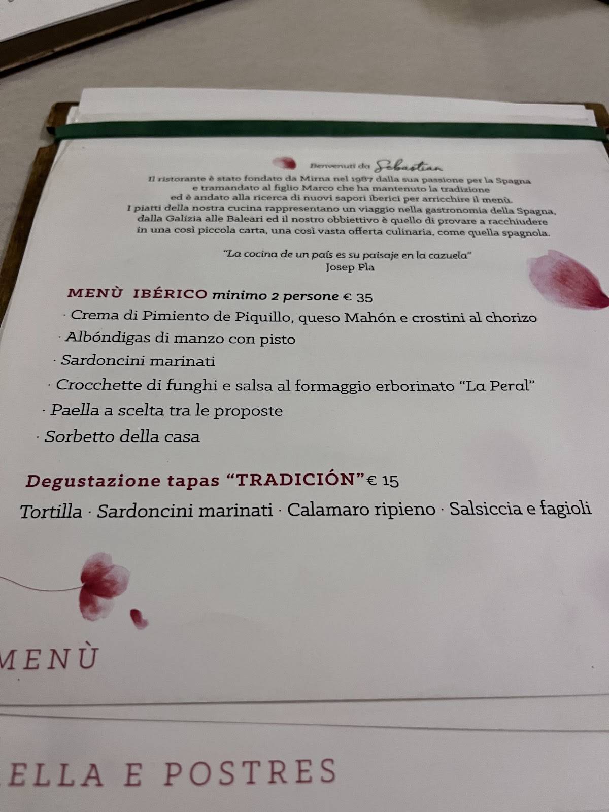 Menu di Ristorante Sebastian 