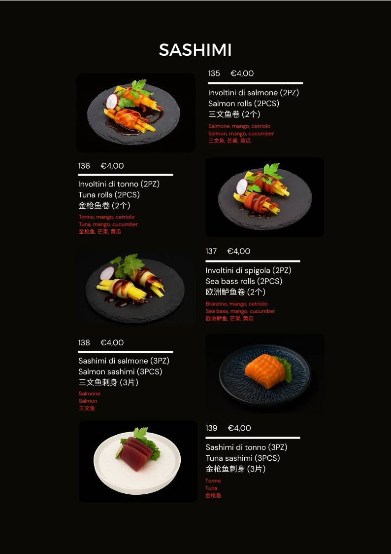 Menu di Ristorante Sushi Venezia Asia - 亞洲飯店 