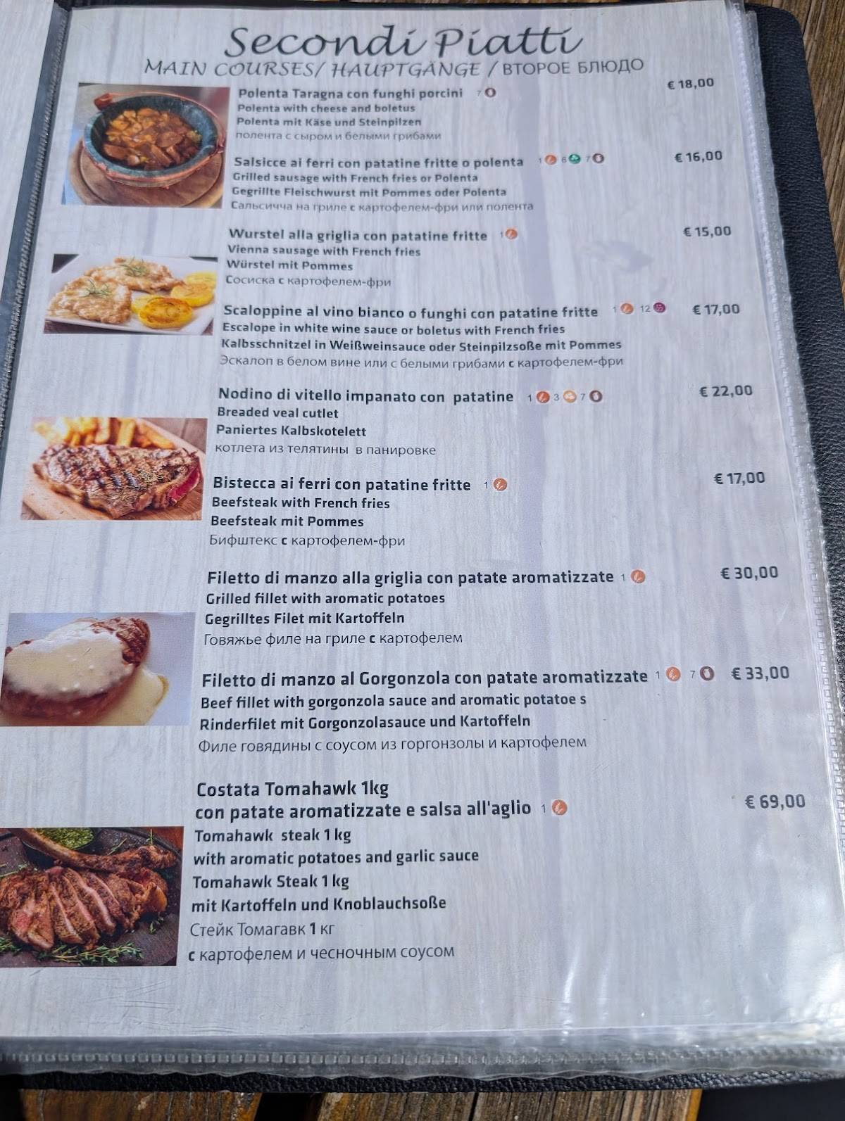 Menu di Ristorante Tea Borch 