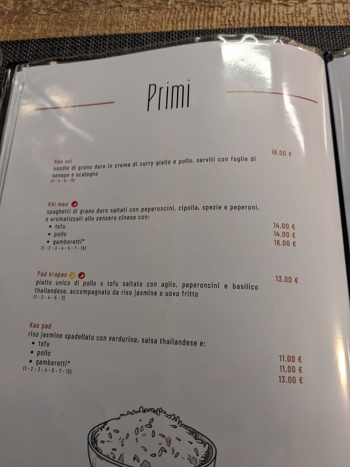 Menu di Thai Break - Italian Lunch & Thai Dinner 