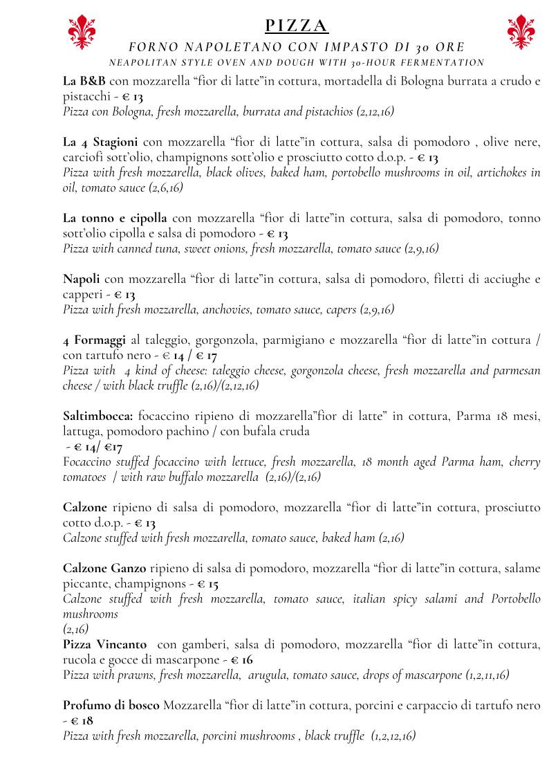 Menu di Ristorante Vincanto 