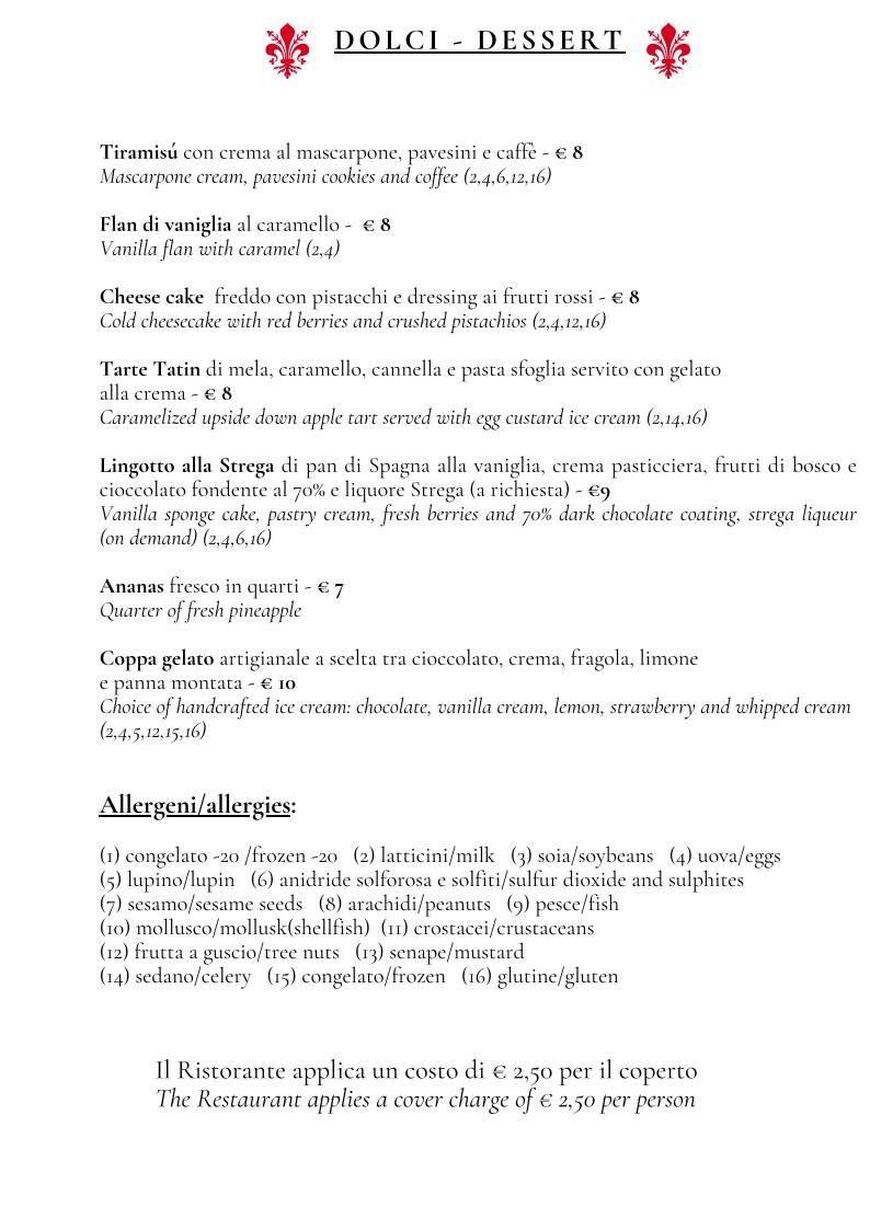 Menu di Ristorante Vincanto 