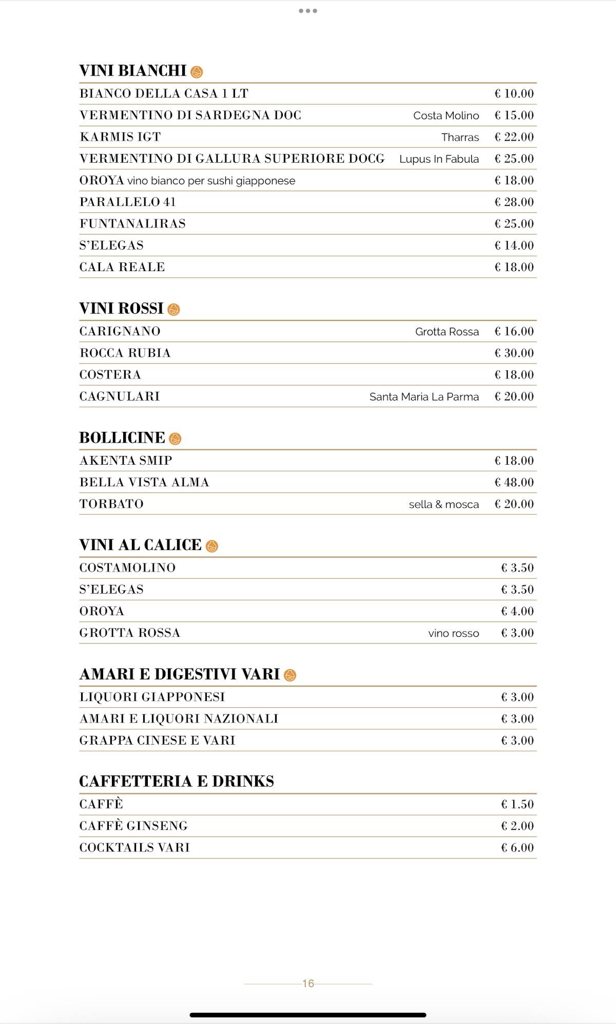 Menu di Ristorante 