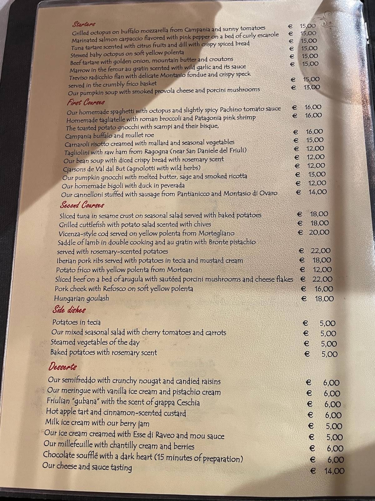 Menu di Gustâ Al Lepre 