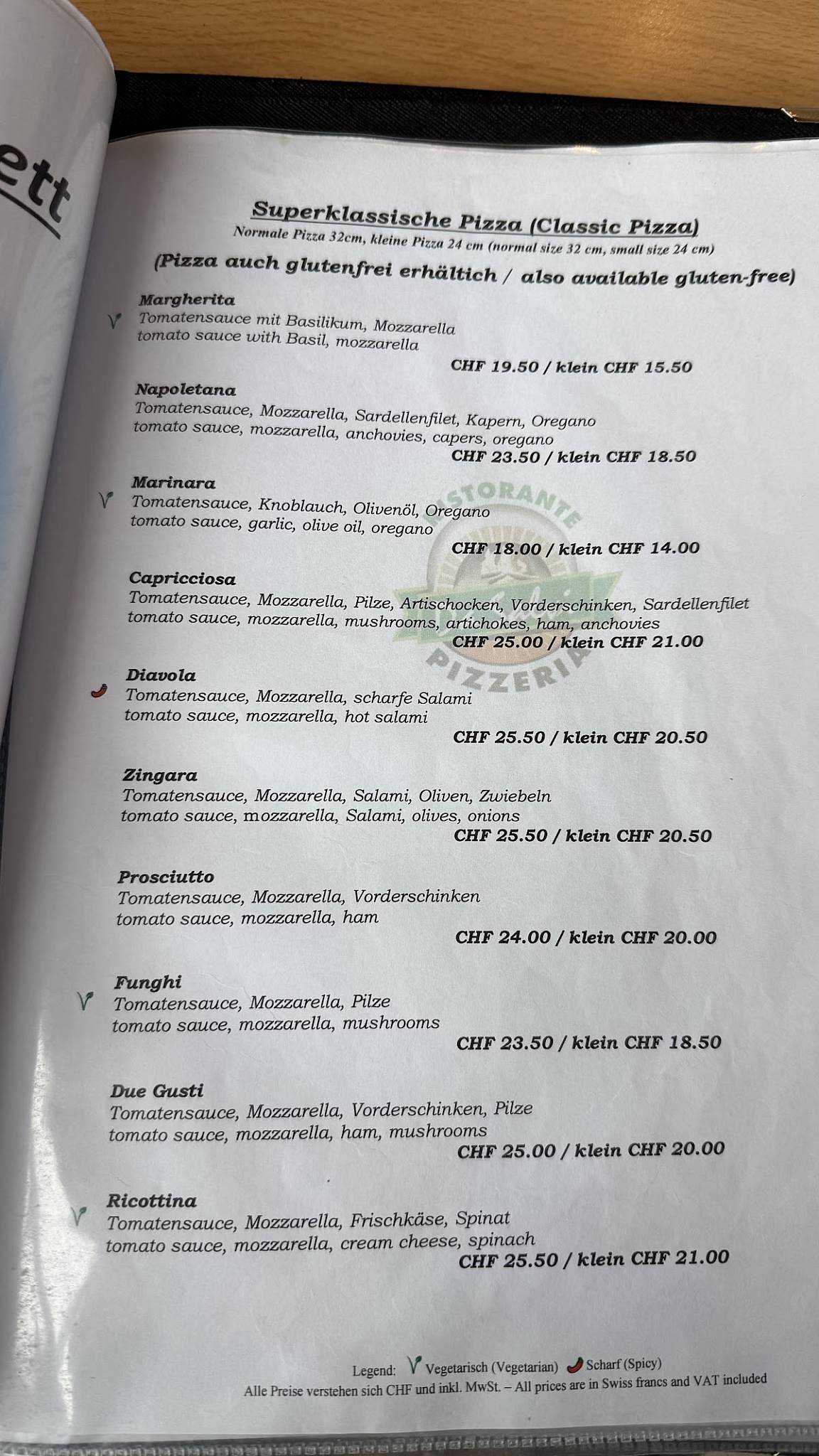 Menu di Ristorante pizzeria Da Salvi 