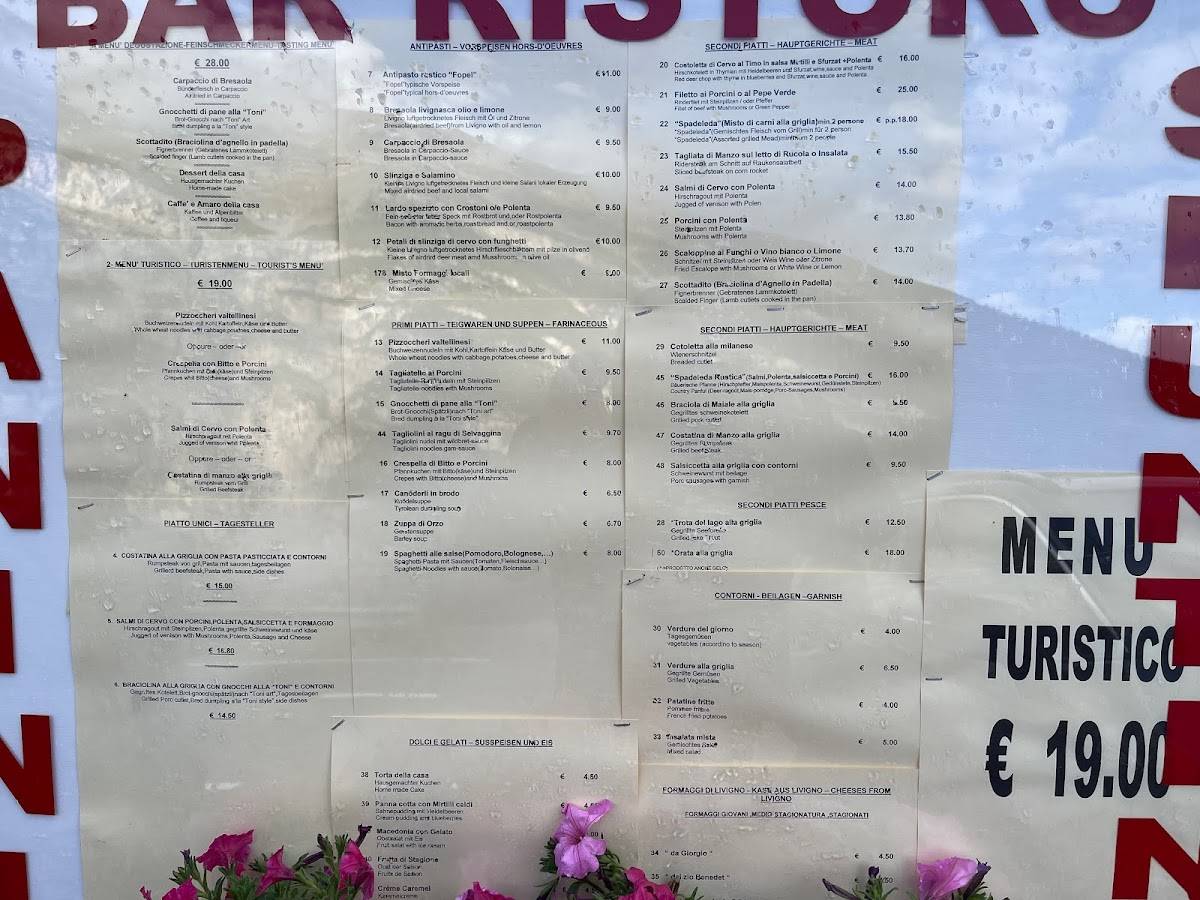 Menu di Ristoro Fopel 