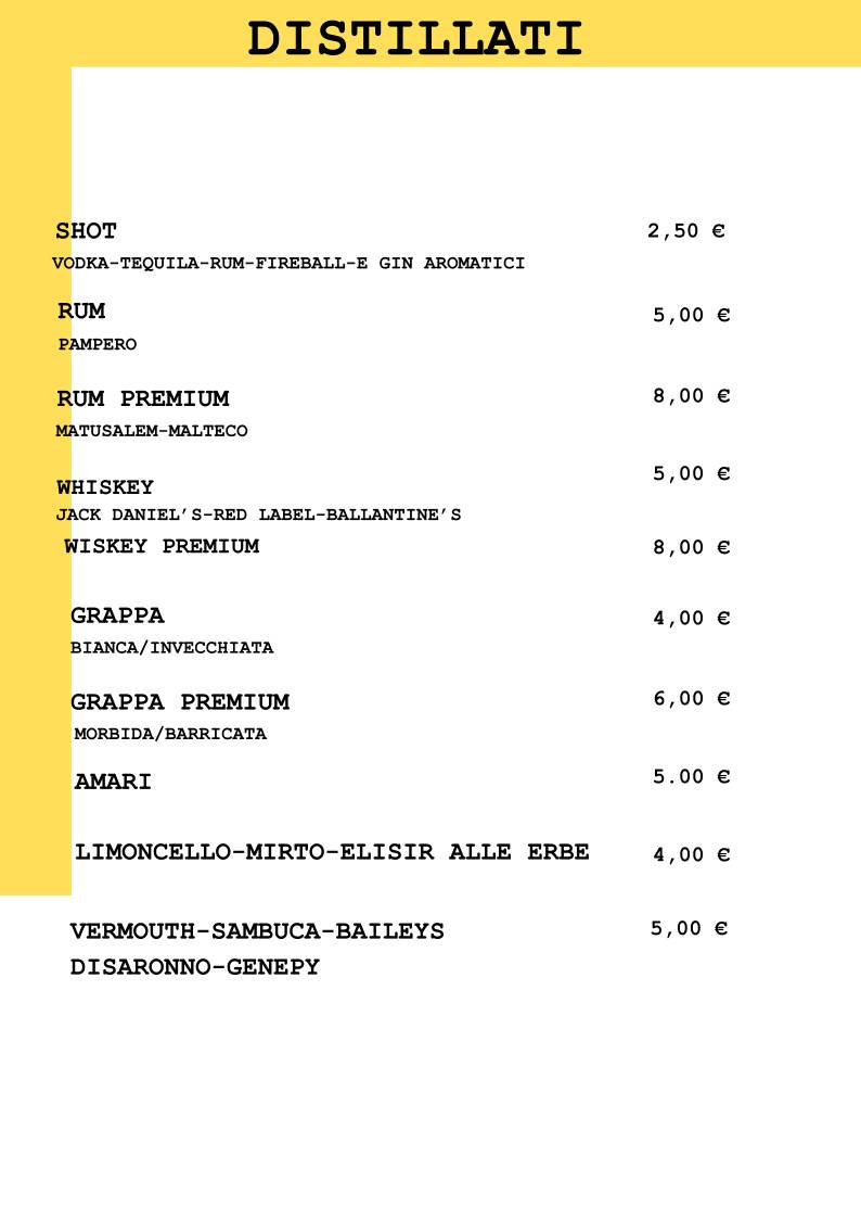 Menu di Rol Birreria con cucina. 