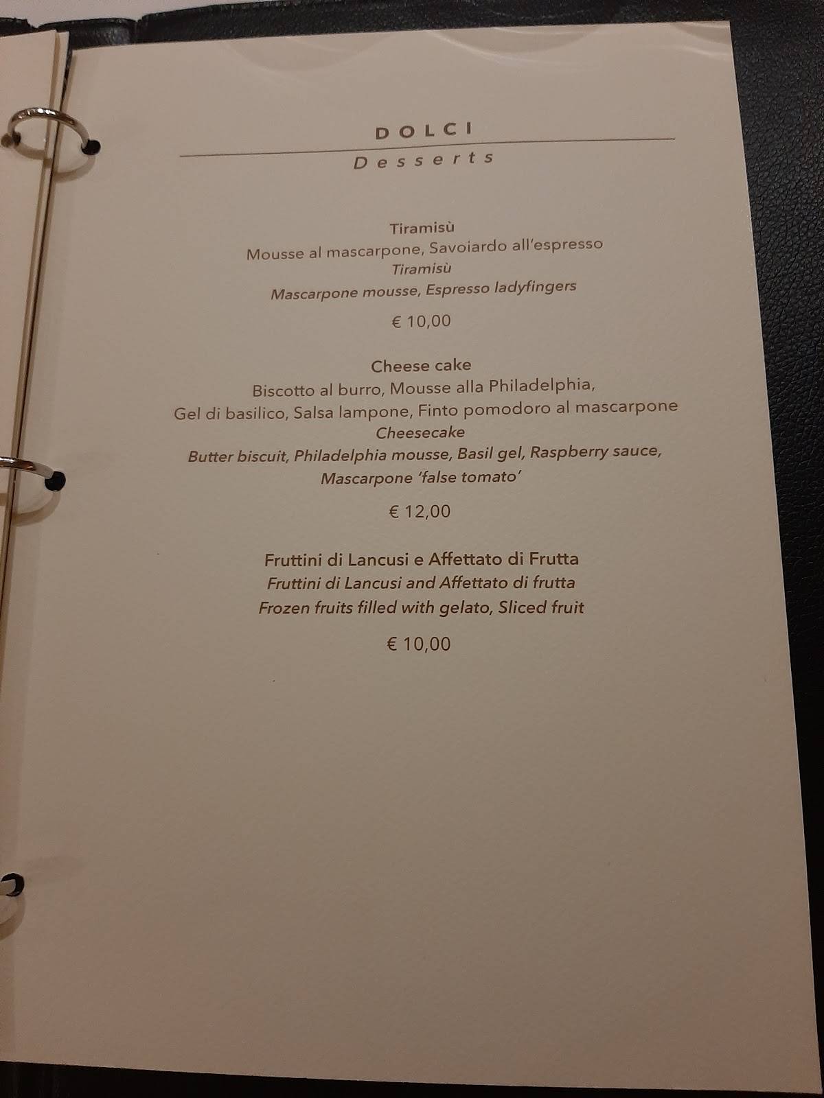Menu di Ristorante Assunta Madre 