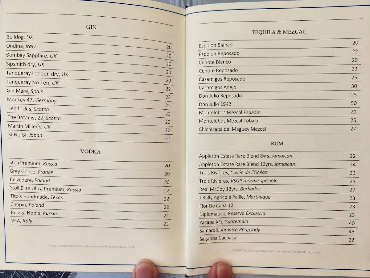 Menu di Cielo Rooftop 