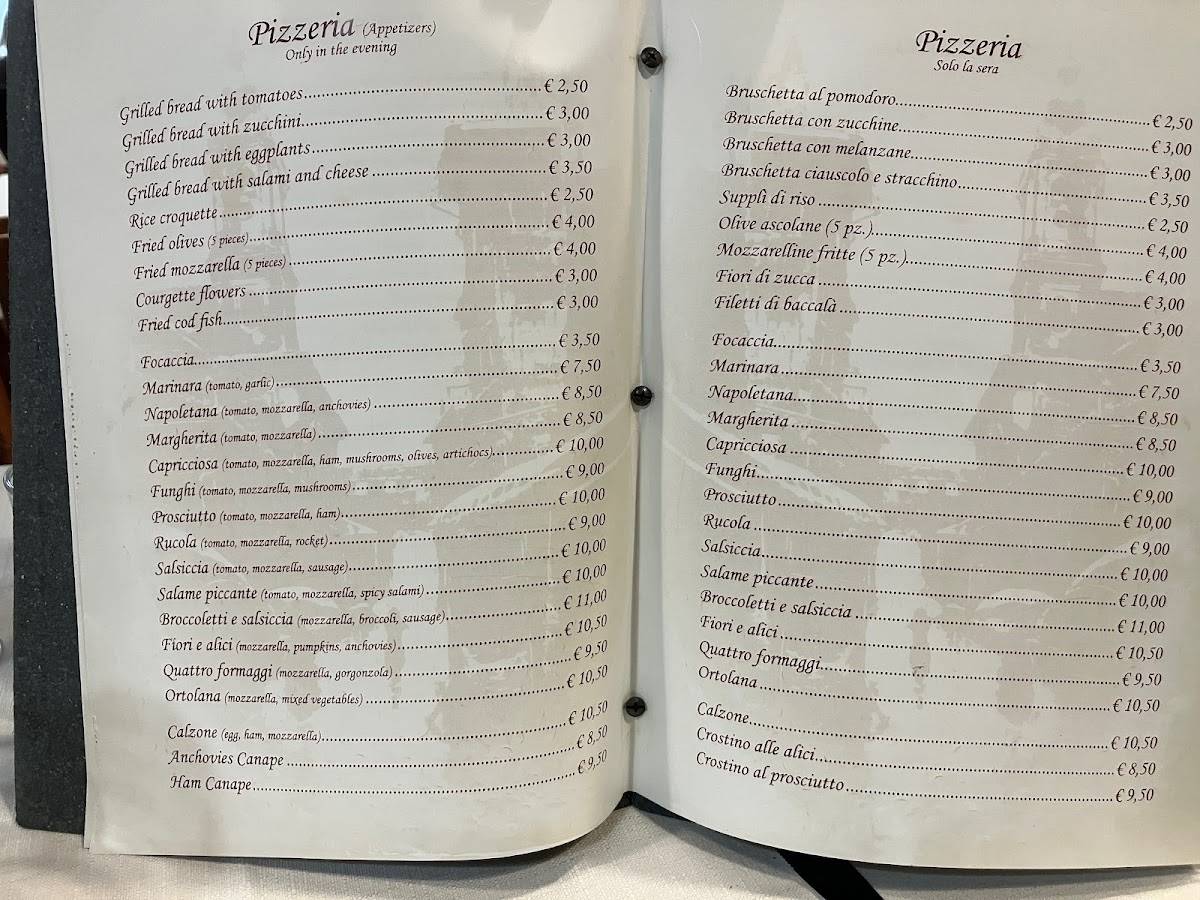 Menu di Da Romolo alla Mole Adriana 