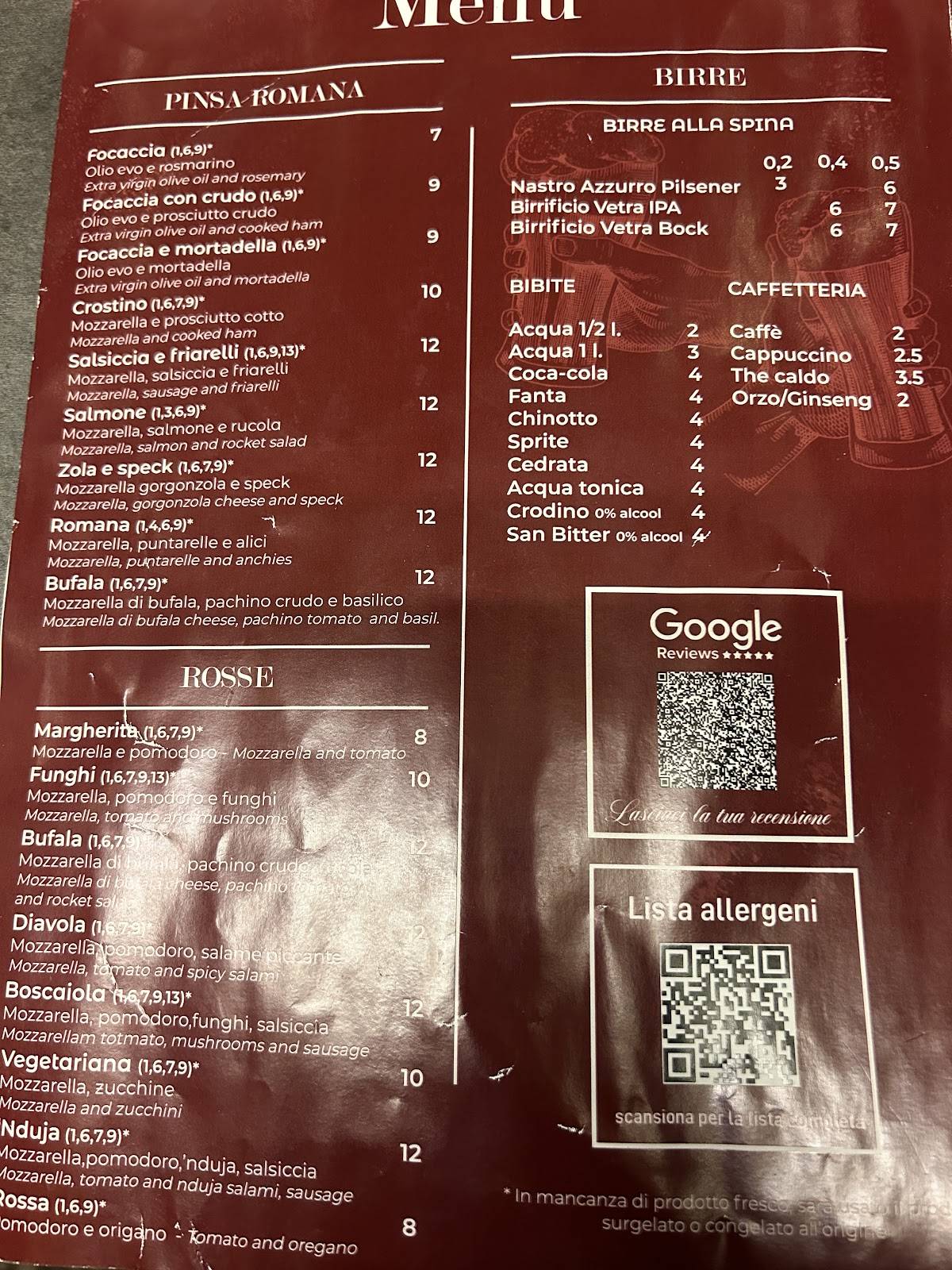 Menu di Enoteca Nibbi dal 1936 