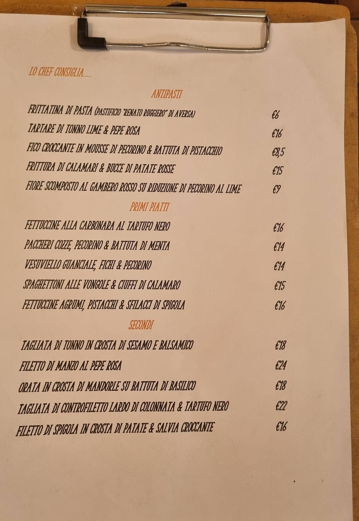 Menu di Pasquino San Lorenzo 