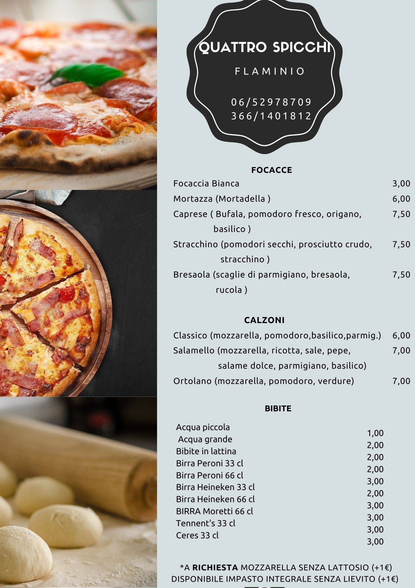 Menu de Quattro Spicchi