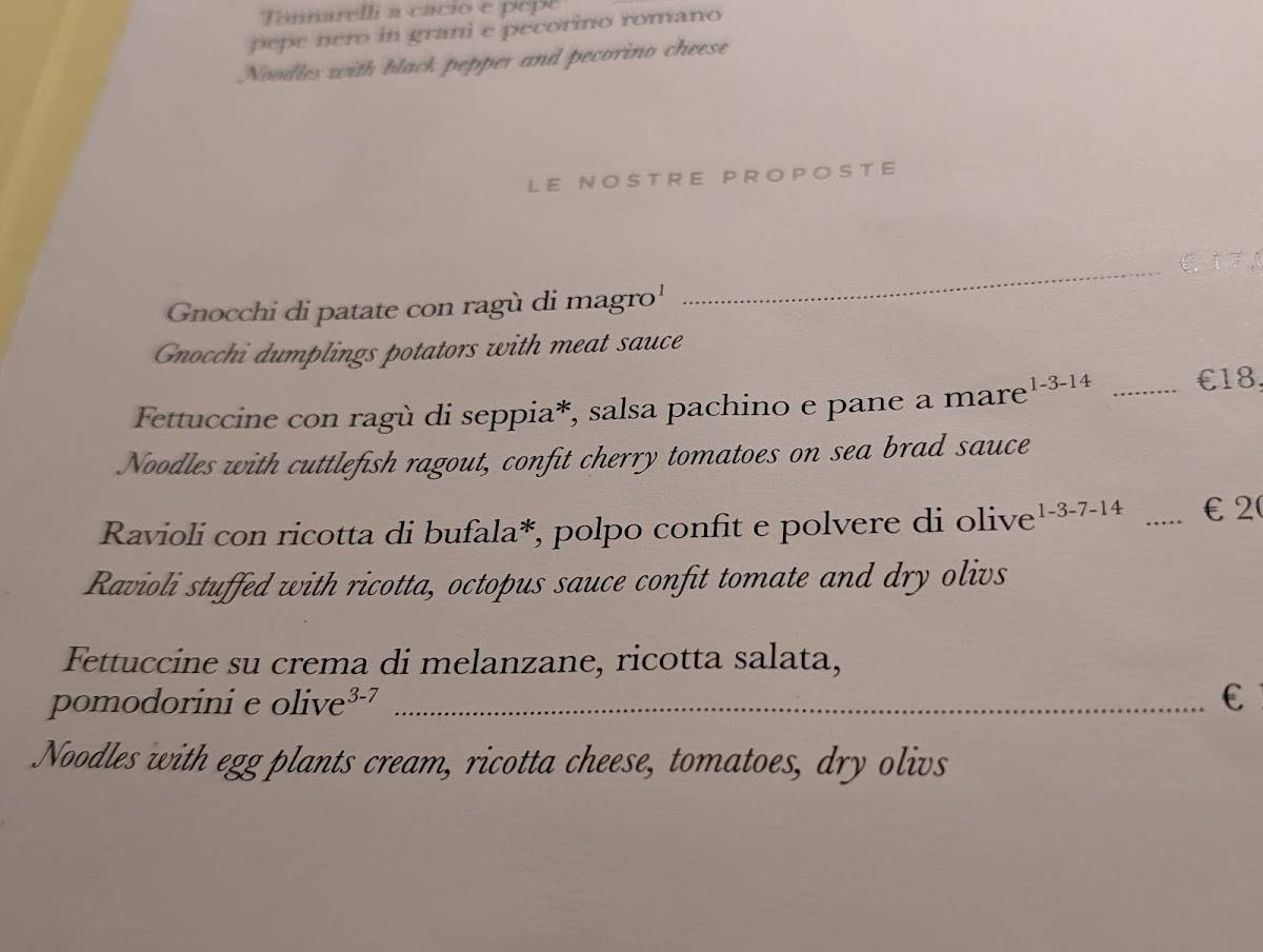 Menu di Arlù a San Pietro 