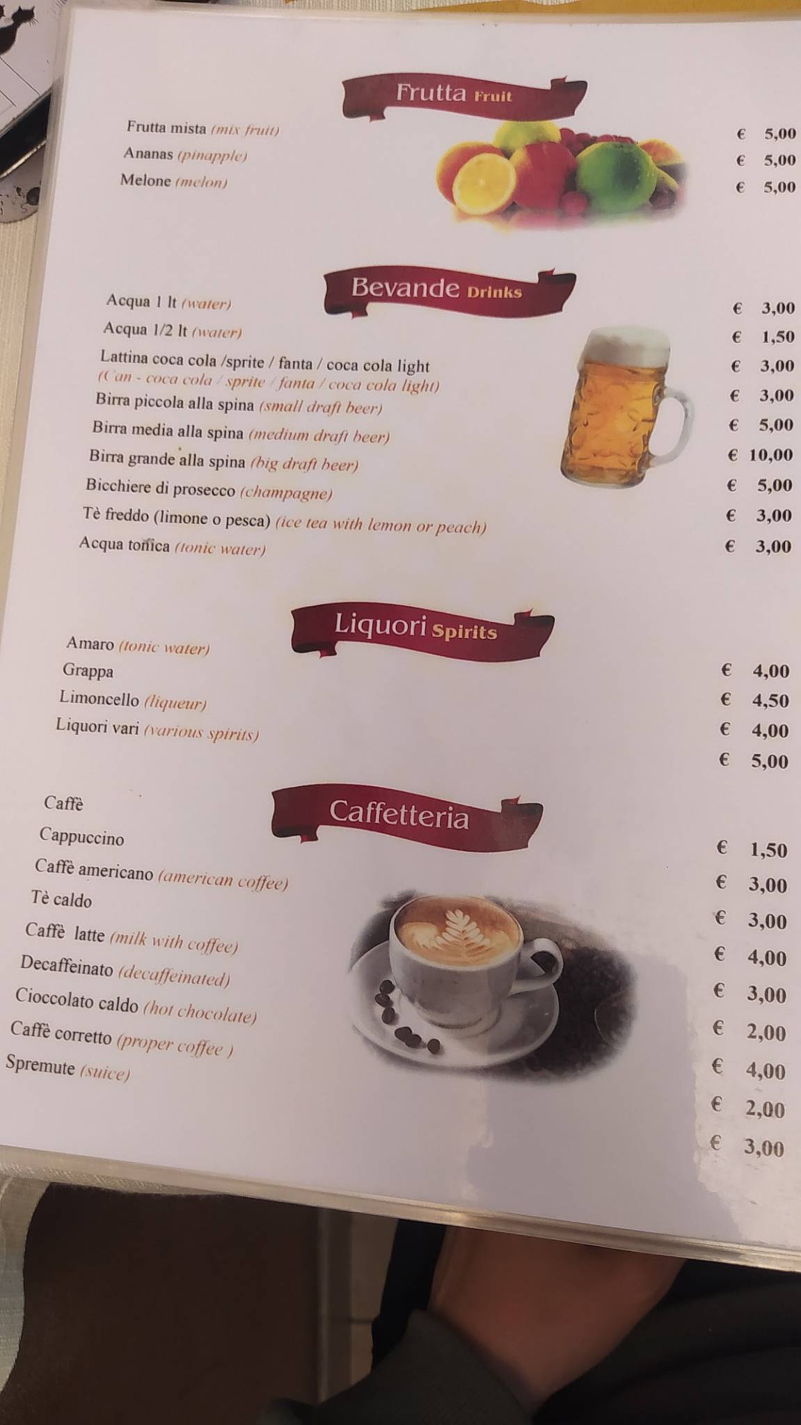 Menu di Vacanza Cucina typical romana 