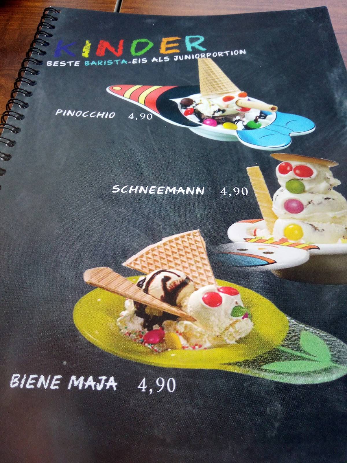 Menu de Barista Restaurant & Eiscafe