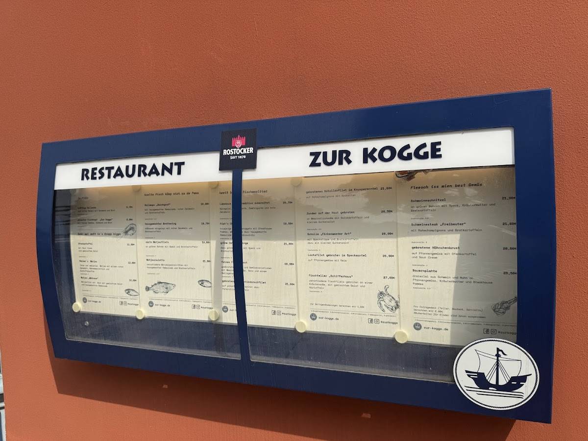 Menu de Zur Kogge
