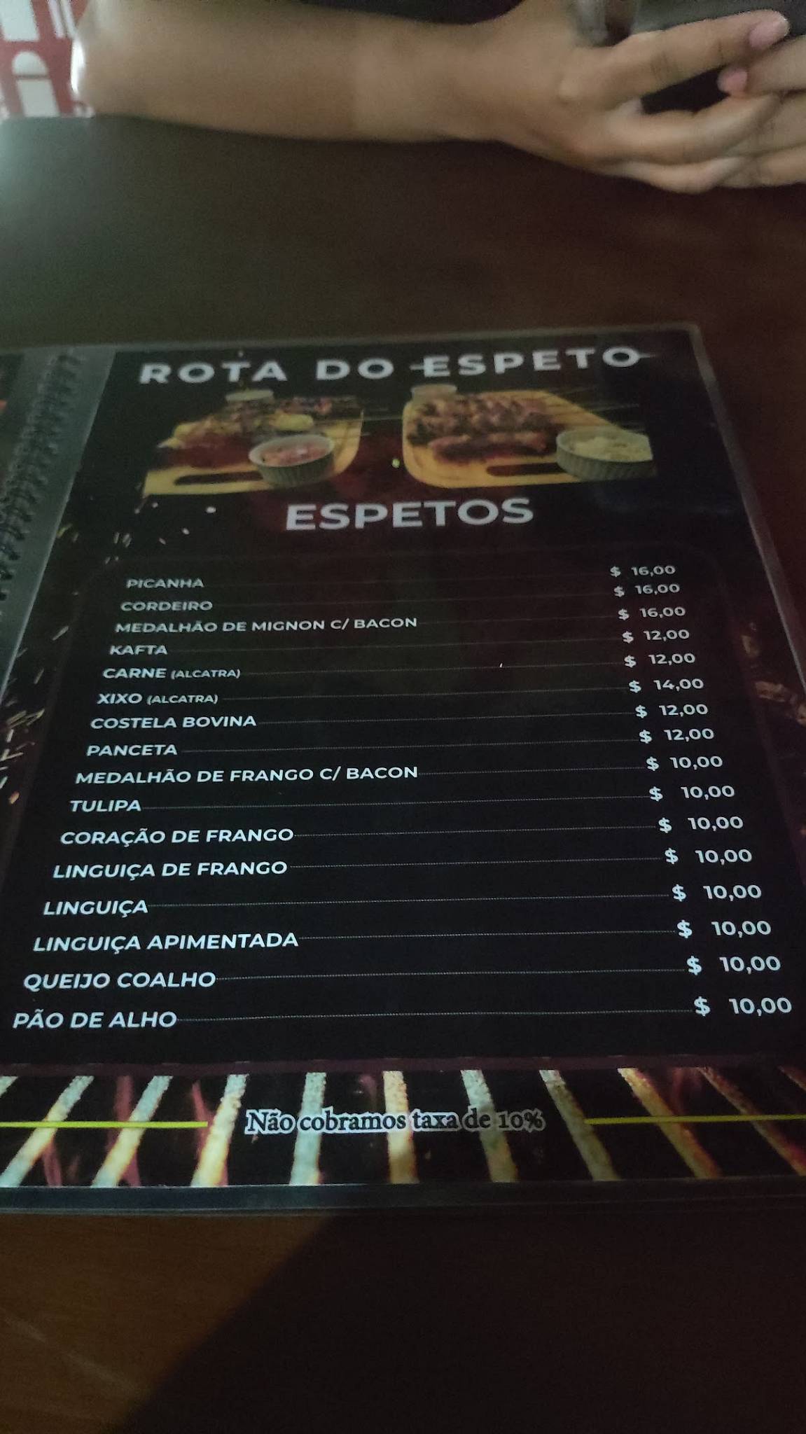 Rota do Espeto Maringa cardápio