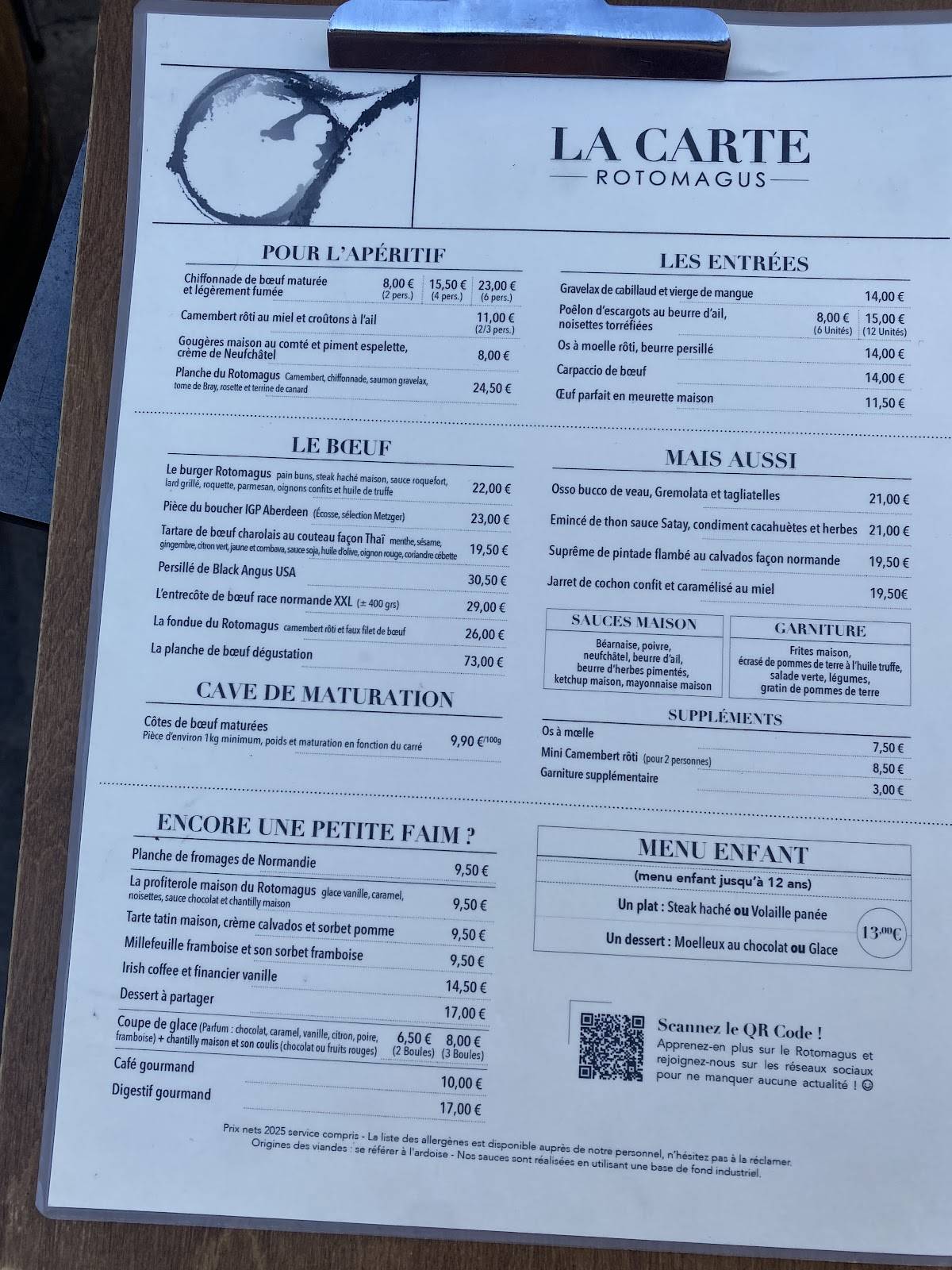 Menu de ROTOMAGUS