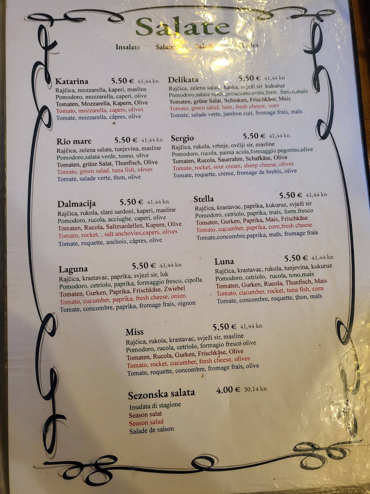 Menu di Pizzeria Da Sergio 