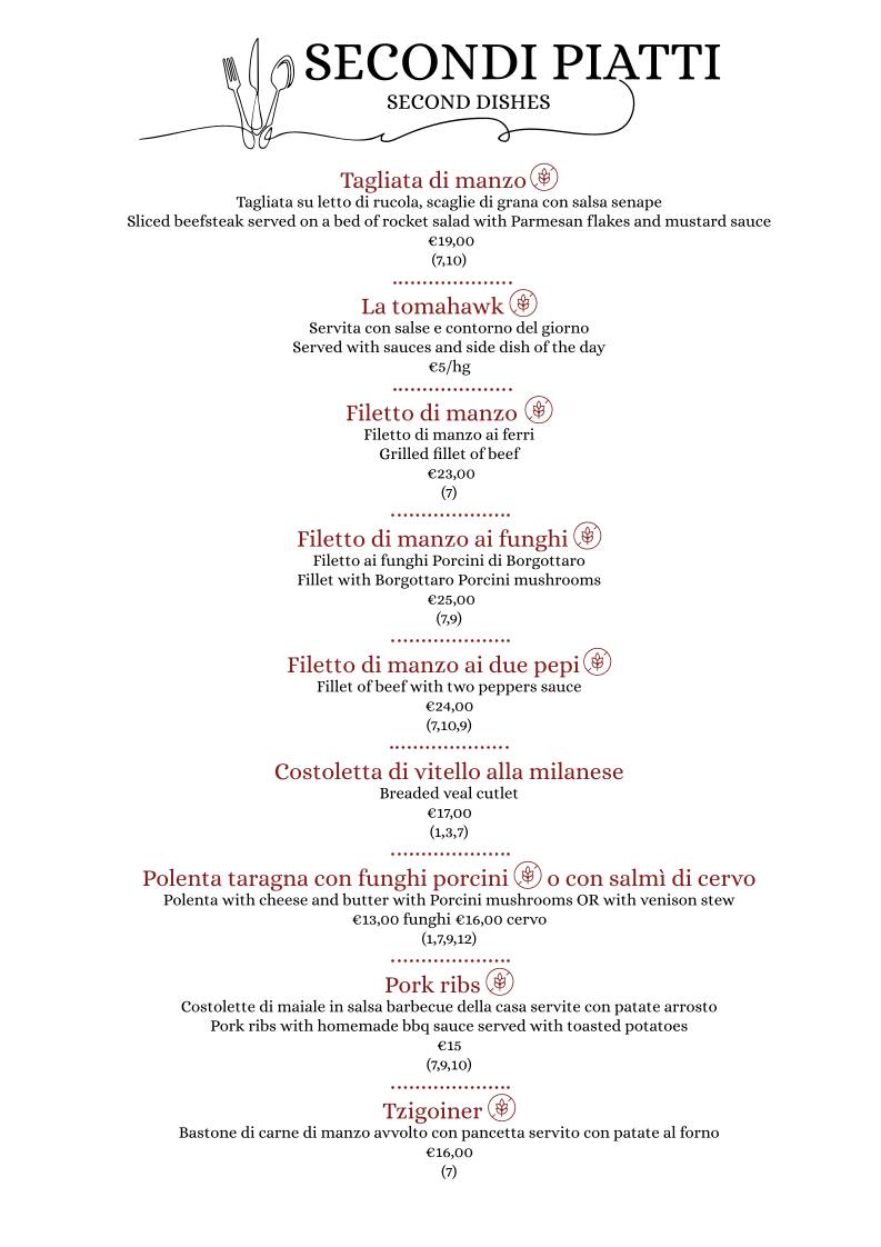 Menu di Roxy Bar Ristorante - Pizzeria 