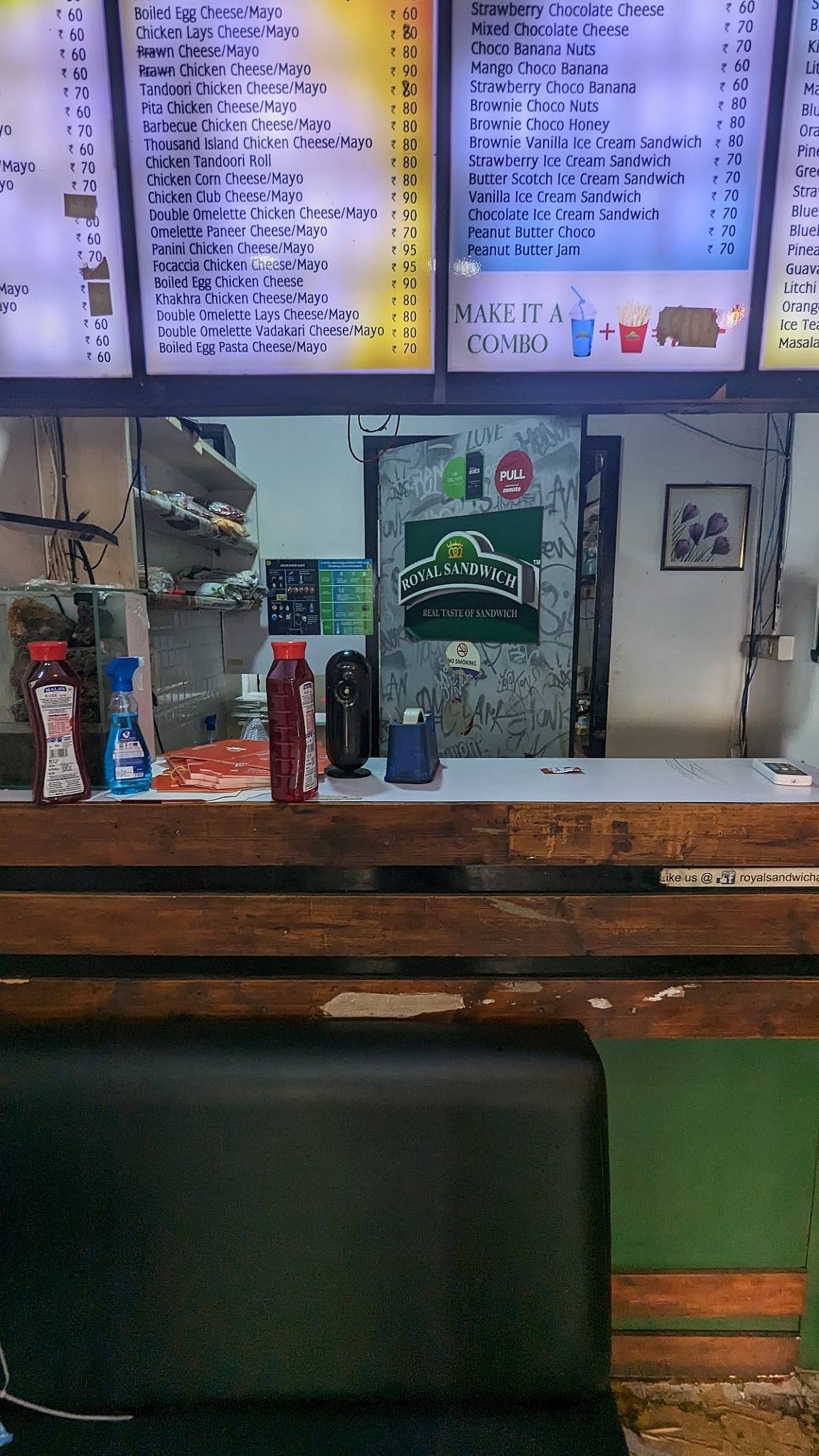 Royal Sandwich menu