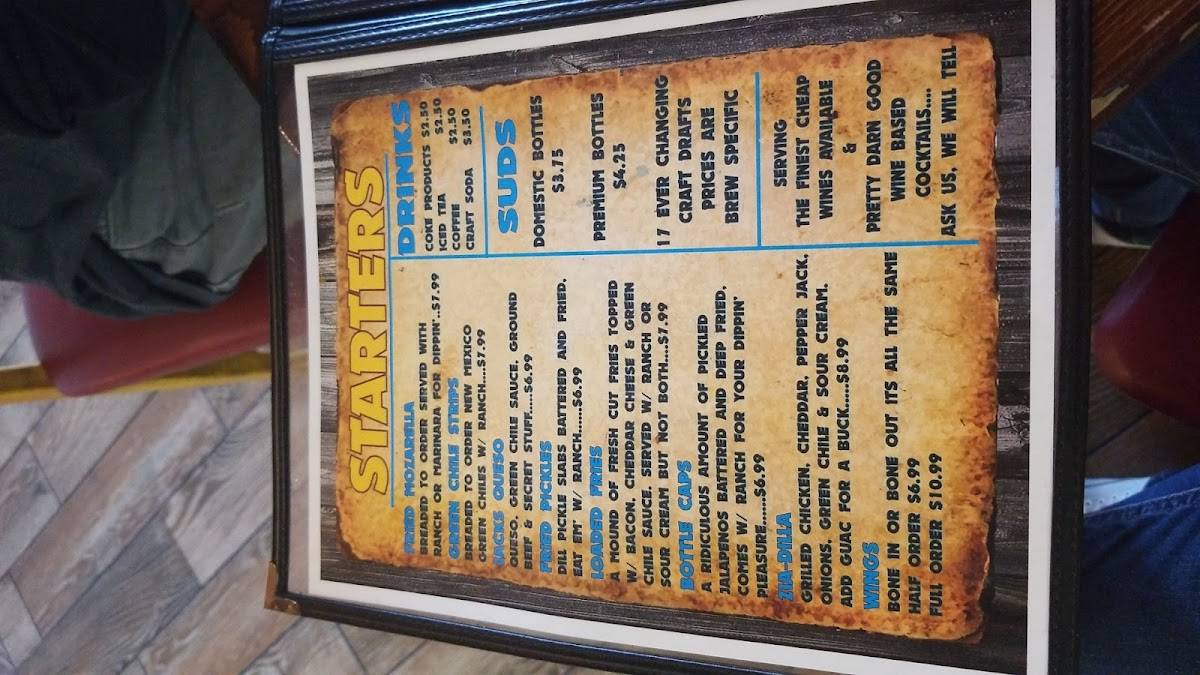 Menu at Anaheim Jacks pub & bar, Ruidoso