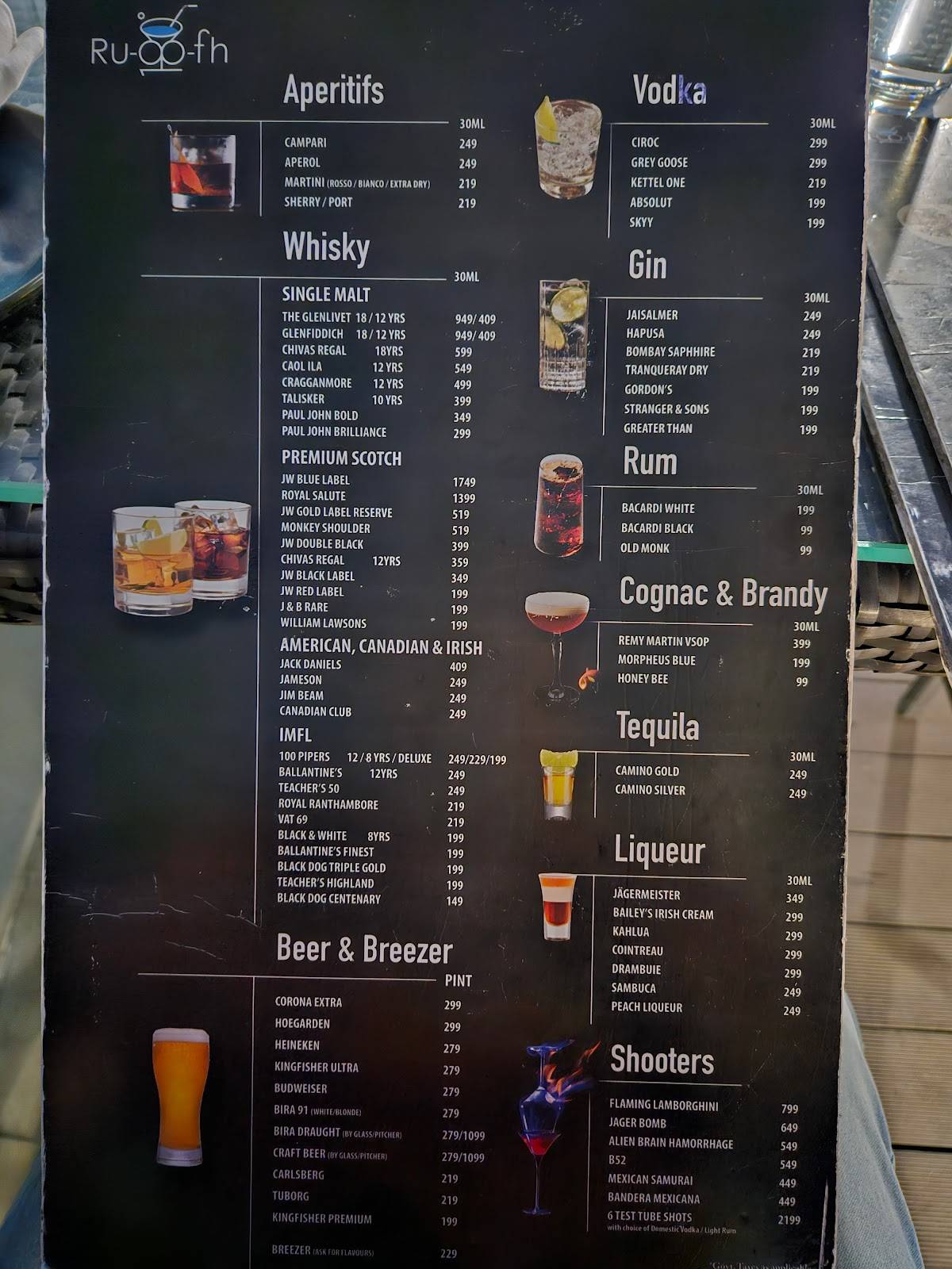 Ruoofh 180º menu