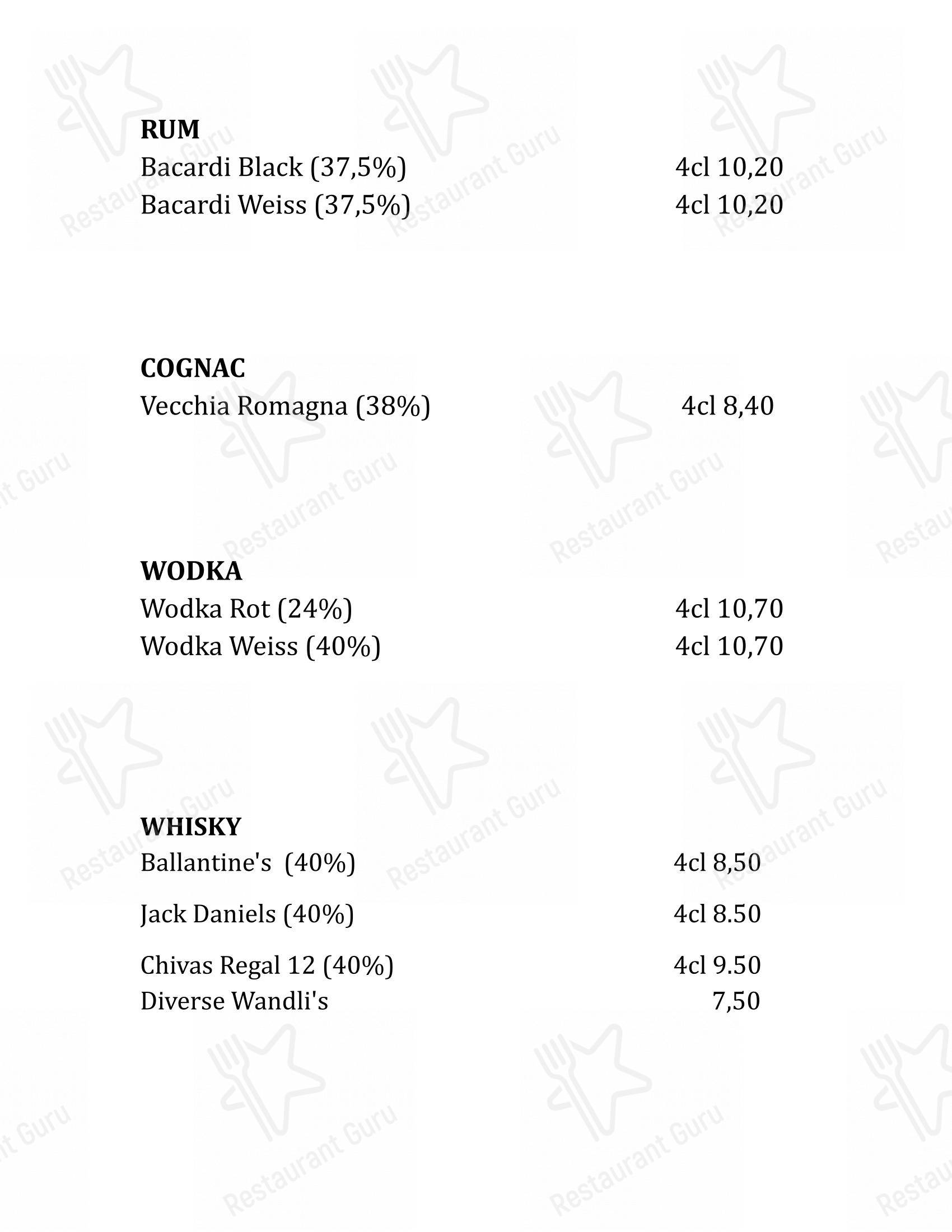 Rustica Restaurant und Pizzeria in Dietikon - Menu bar