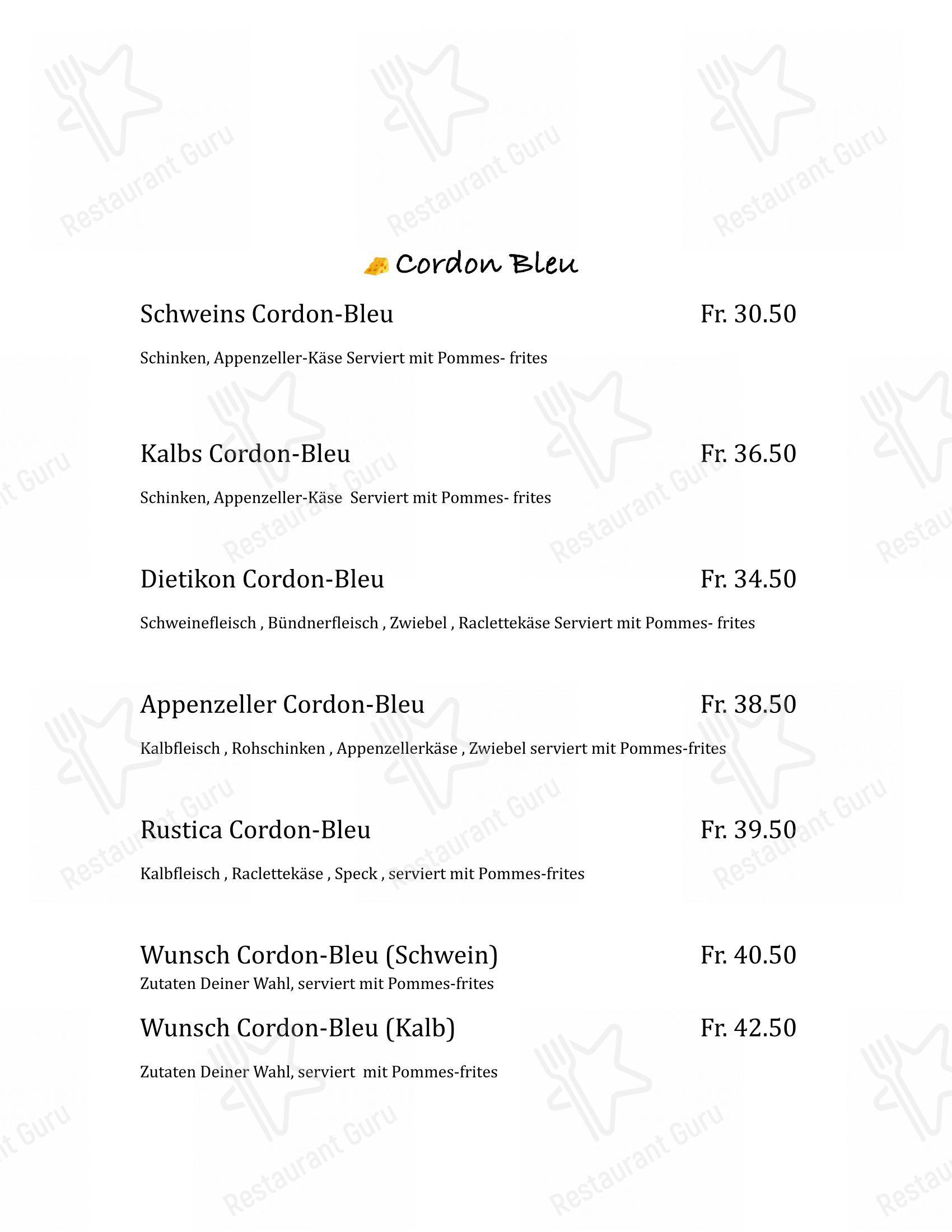 Menu per Rustica Restaurant und Pizzeria in Dietikon