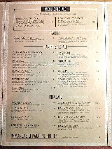 Menu di Trattoria Rustico 
