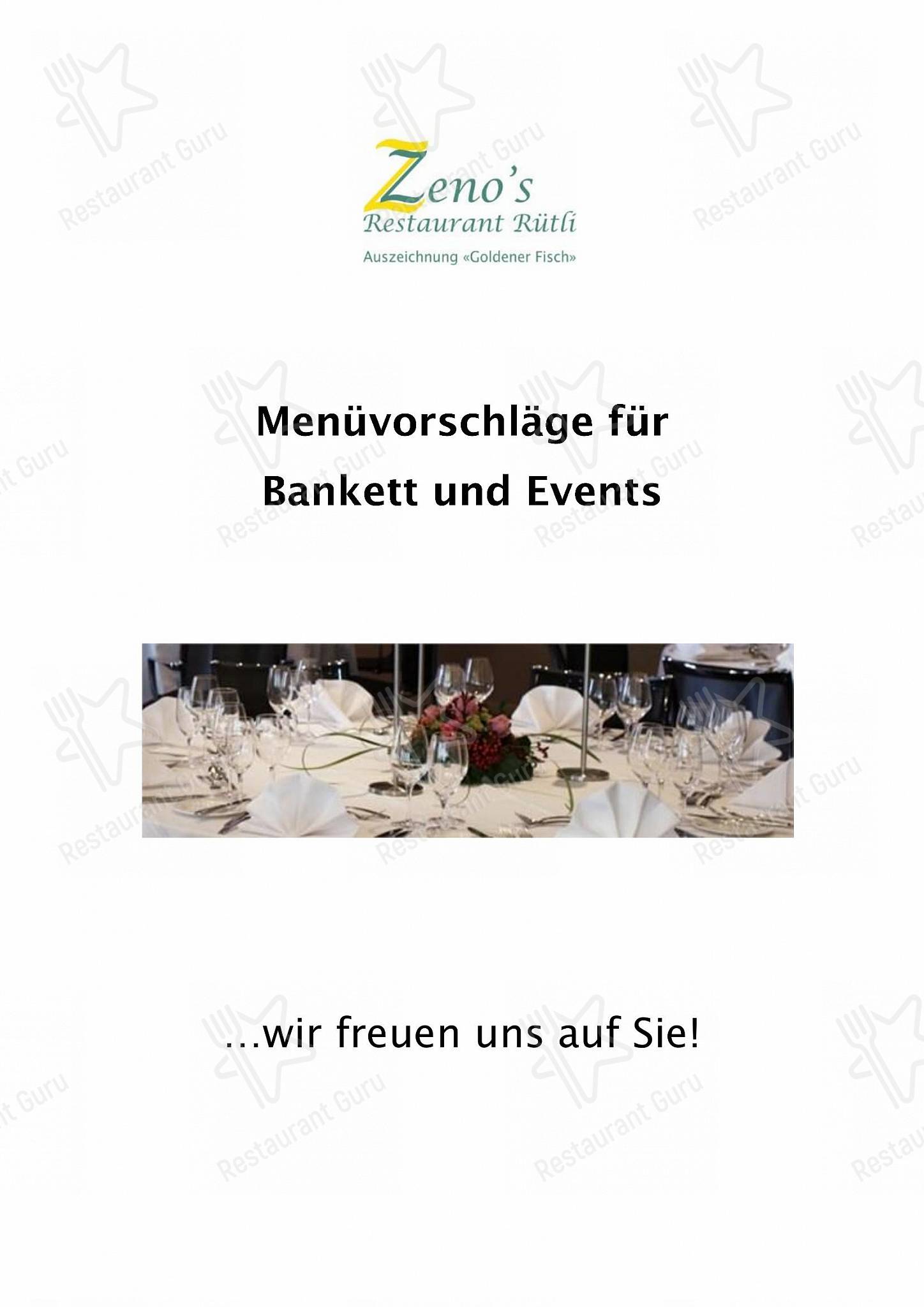 Zeno's Restaurant Rütli in Zugo - Lunch Menu