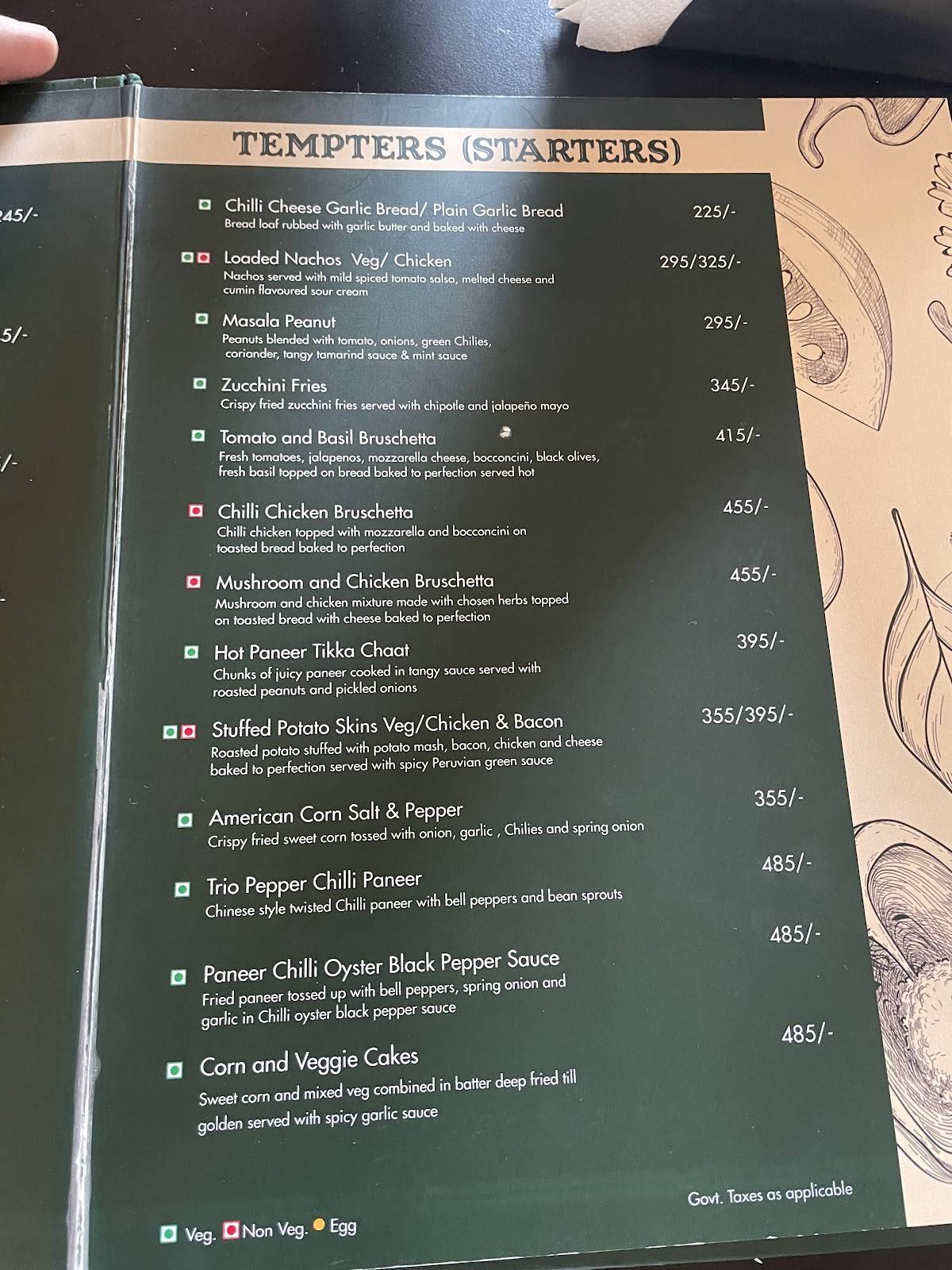 Rzekka Resort menu